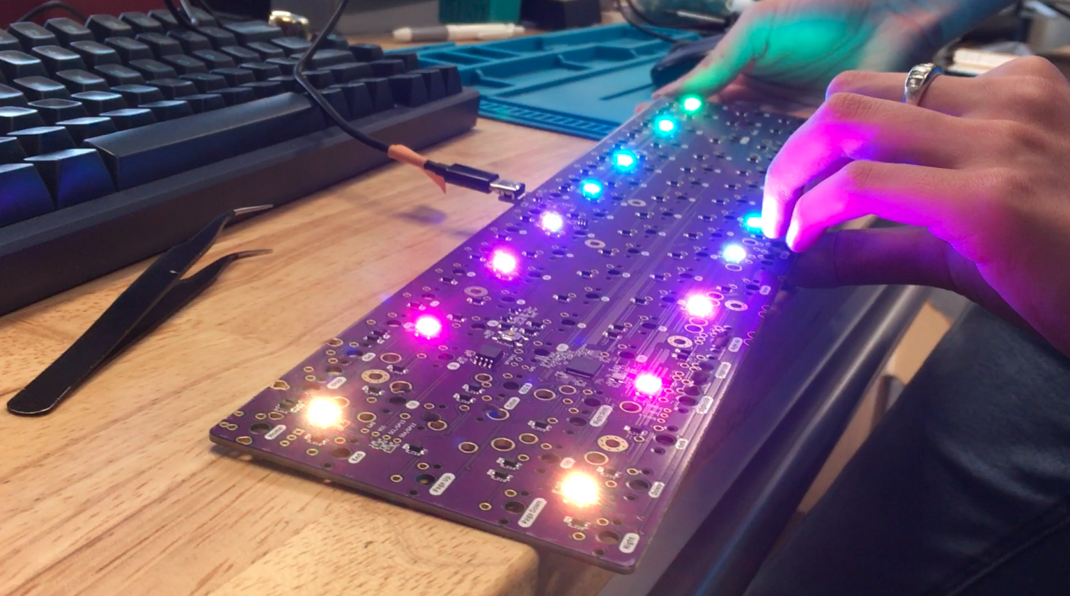 RGB lights on