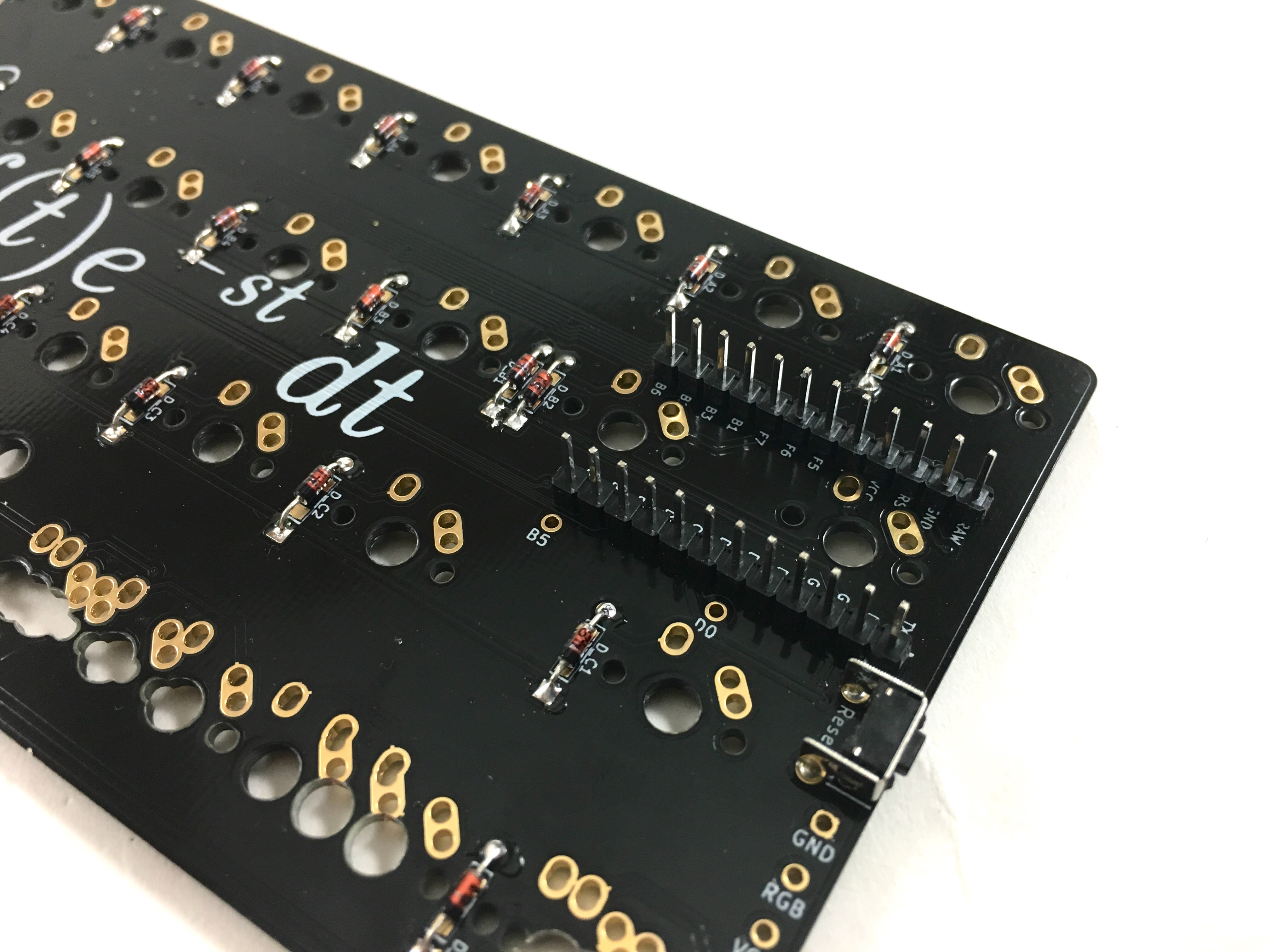 Header Pins Installed on PCB