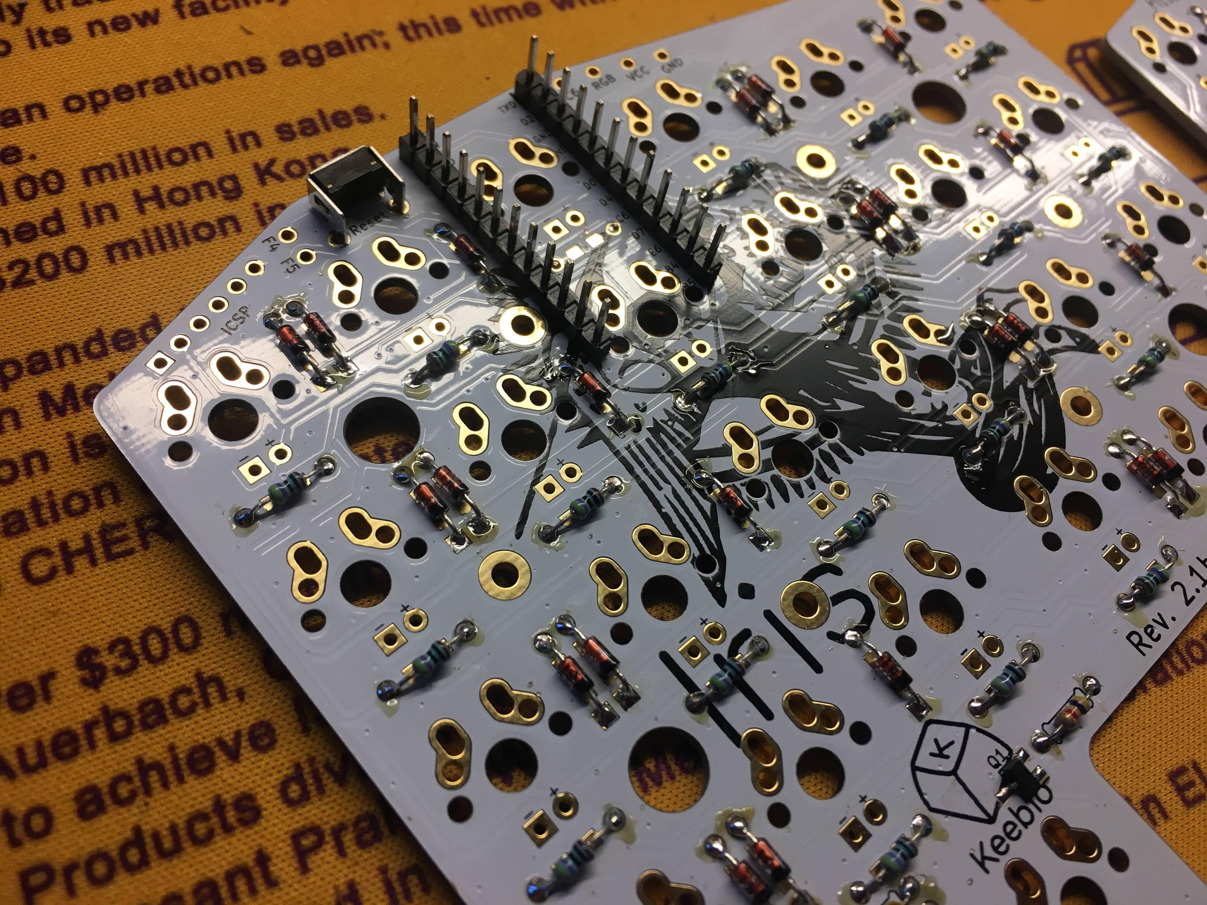 Left PCB Header Pins Complete