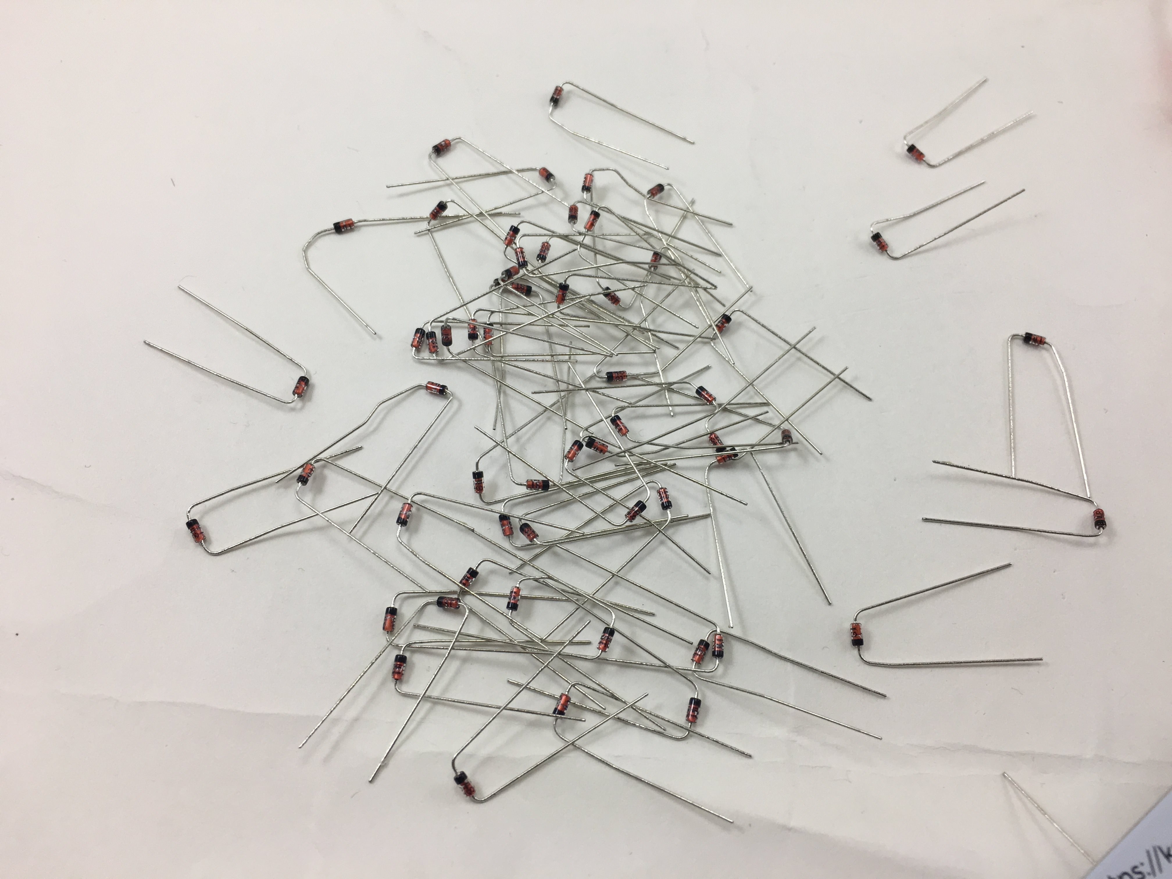 Bent Diodes Separated from Paper