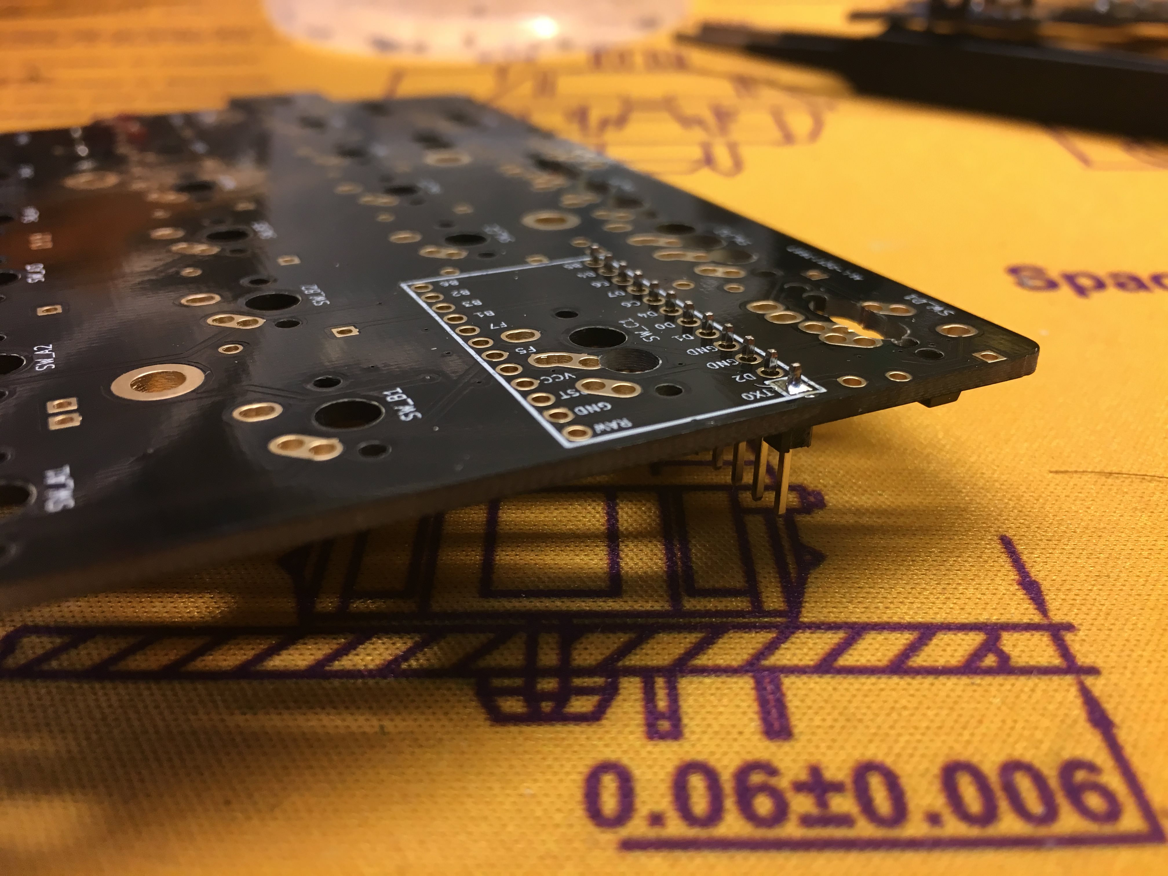 First Header Pin Row Soldered to PCB