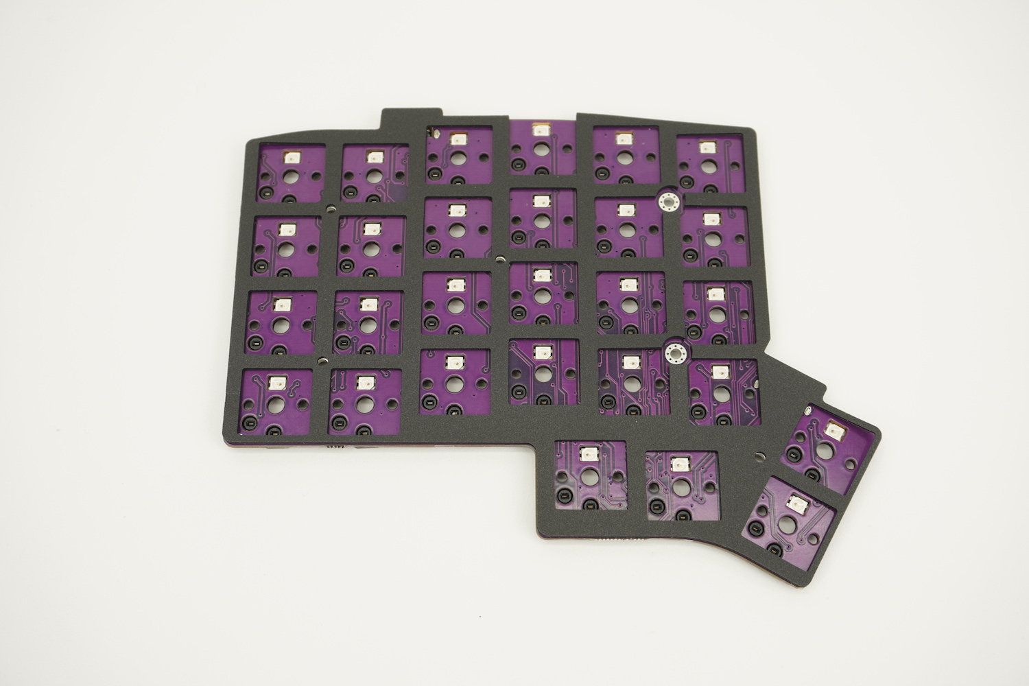 Poron piece placed over PCB