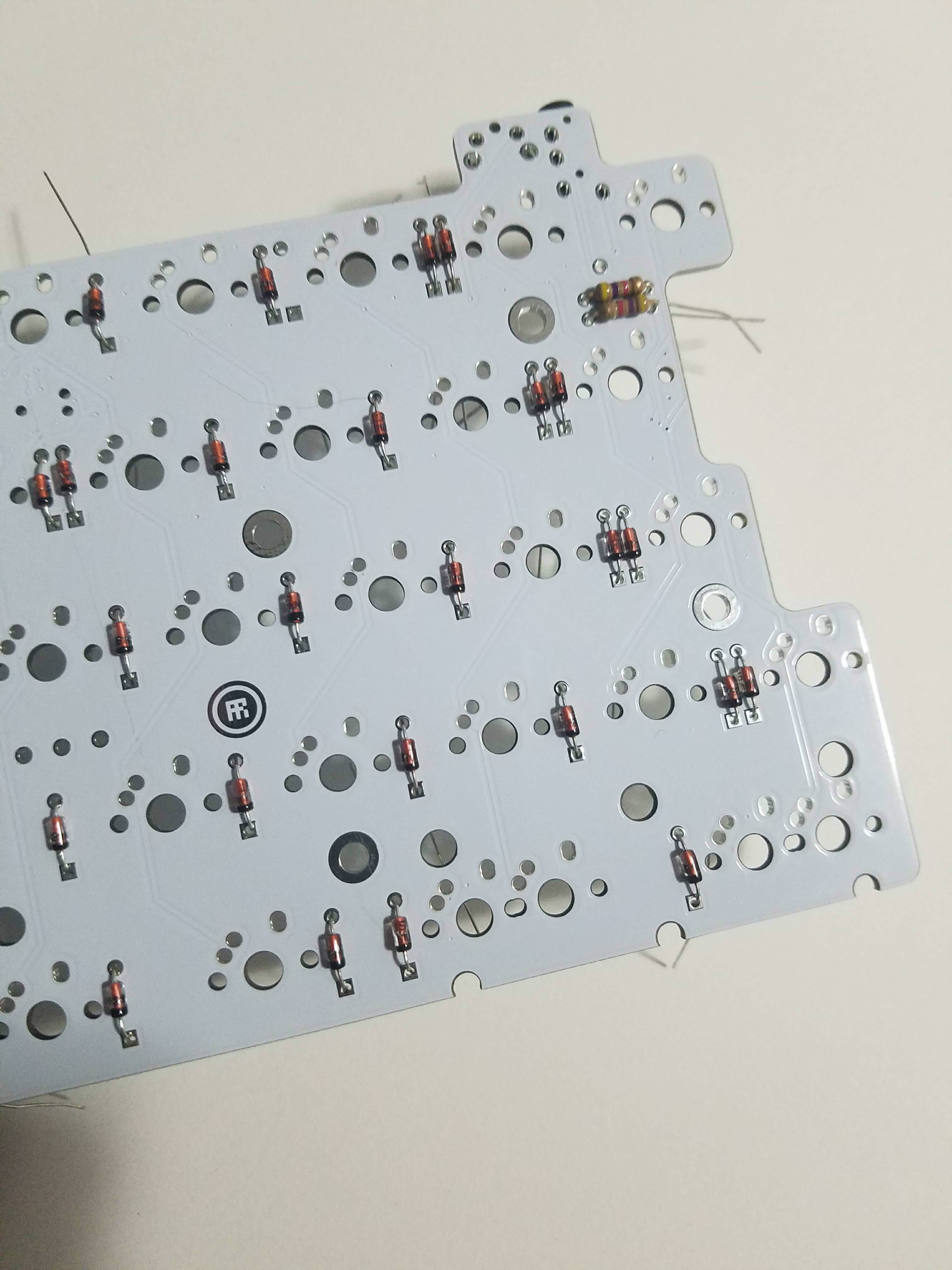 PCB with diodes, TRRS jack, and resistors