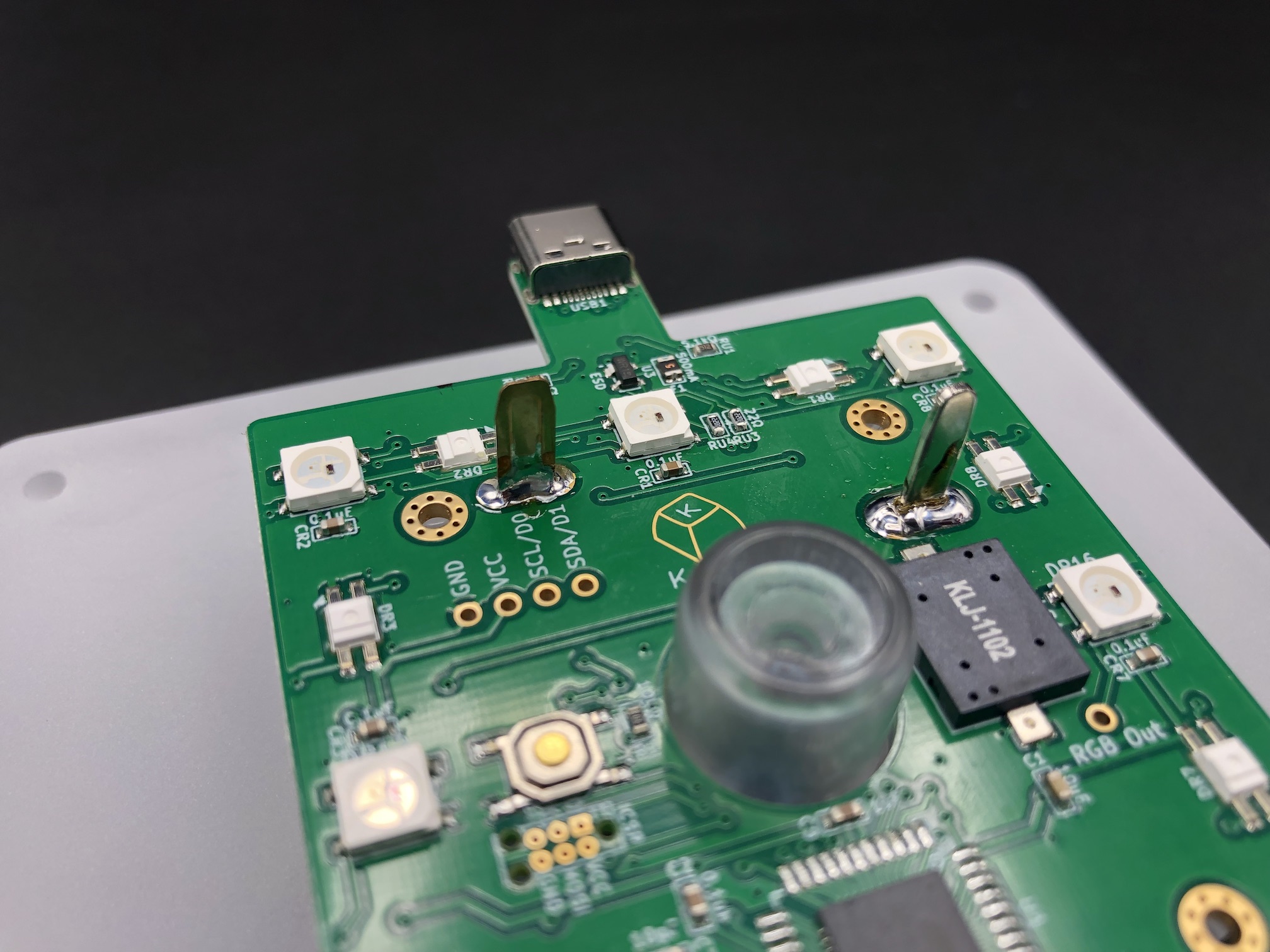 Big switch and PCB on case bottom