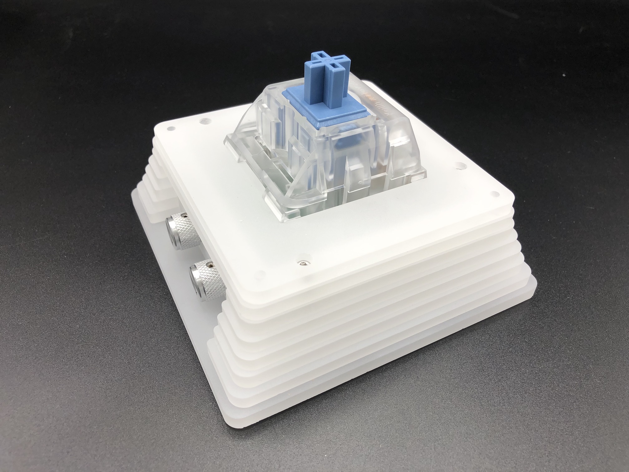 Plate placed over bottom case screws