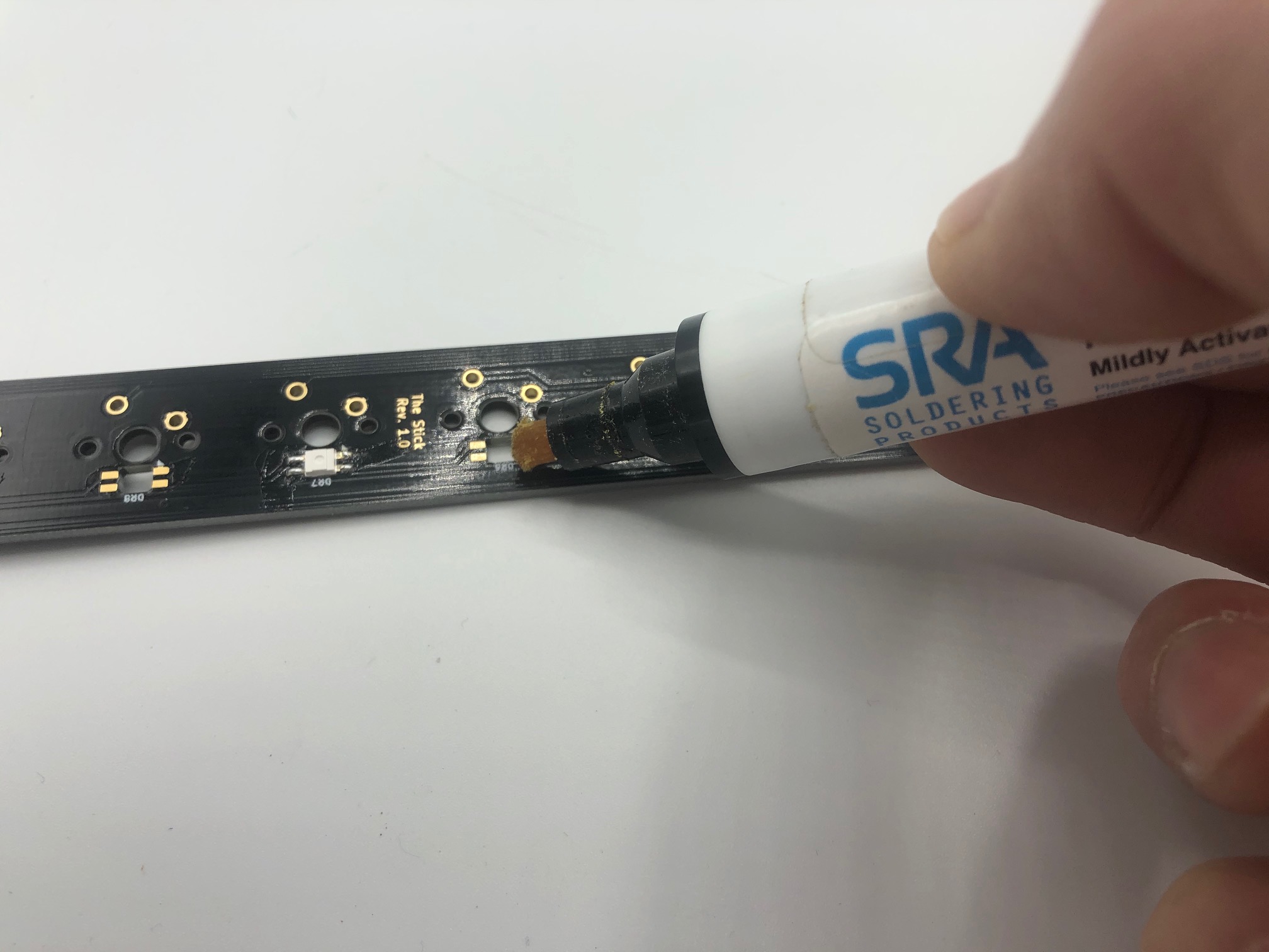Flux Pen Applied to RGB LED Pad
