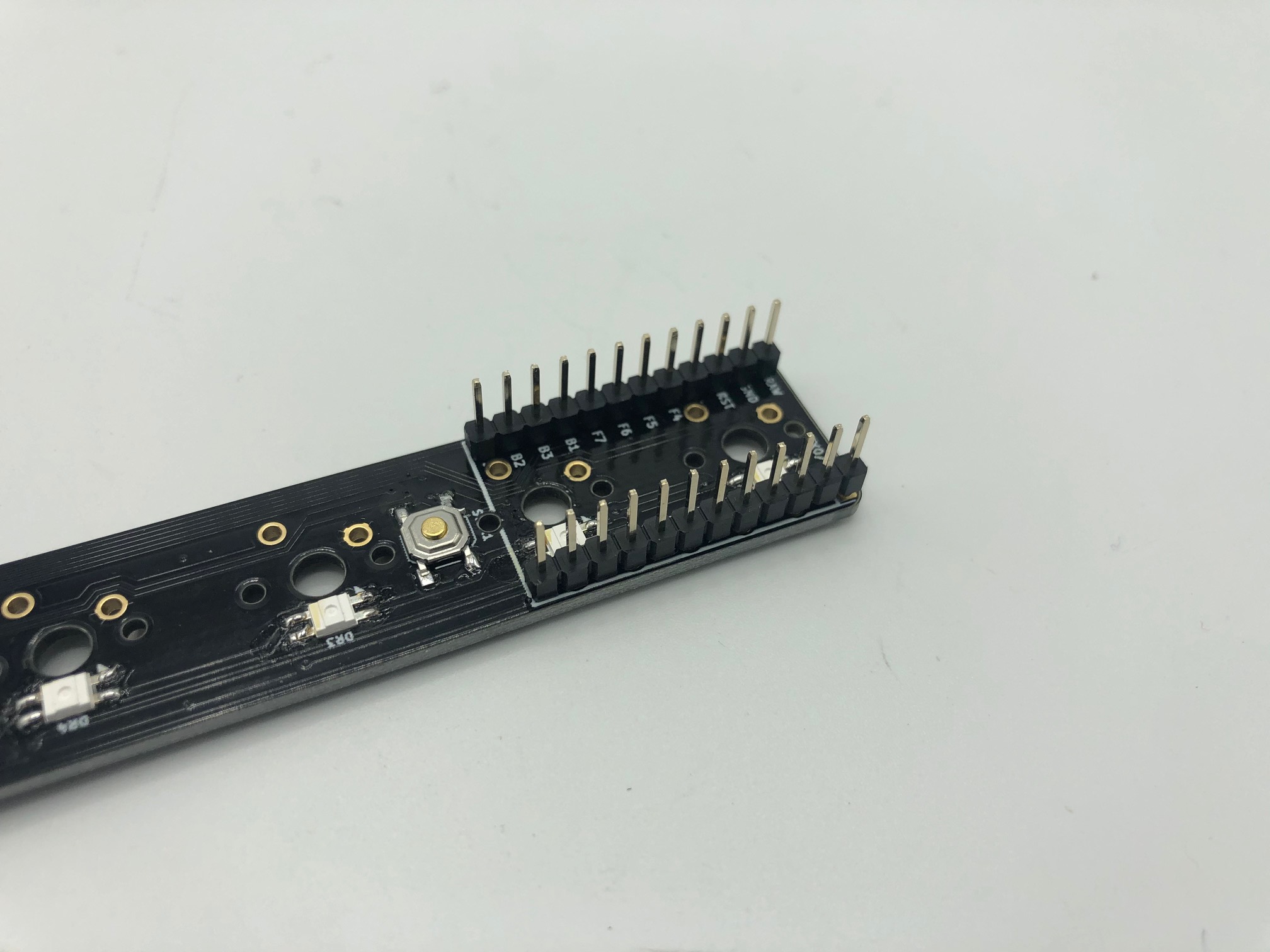 Two Header Pin Rows Inserted in PCB