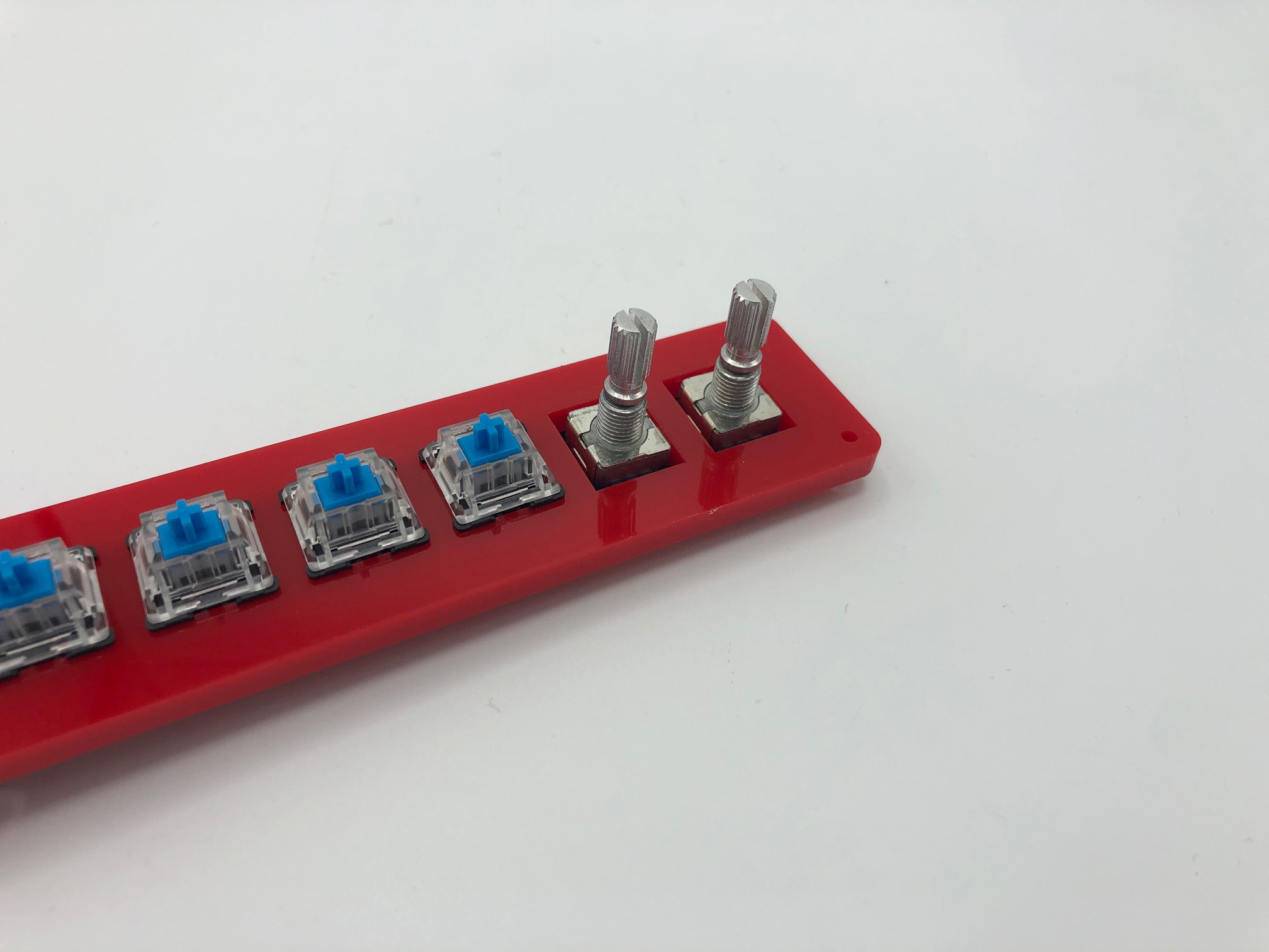 Switches and Encoders Installed in Plate