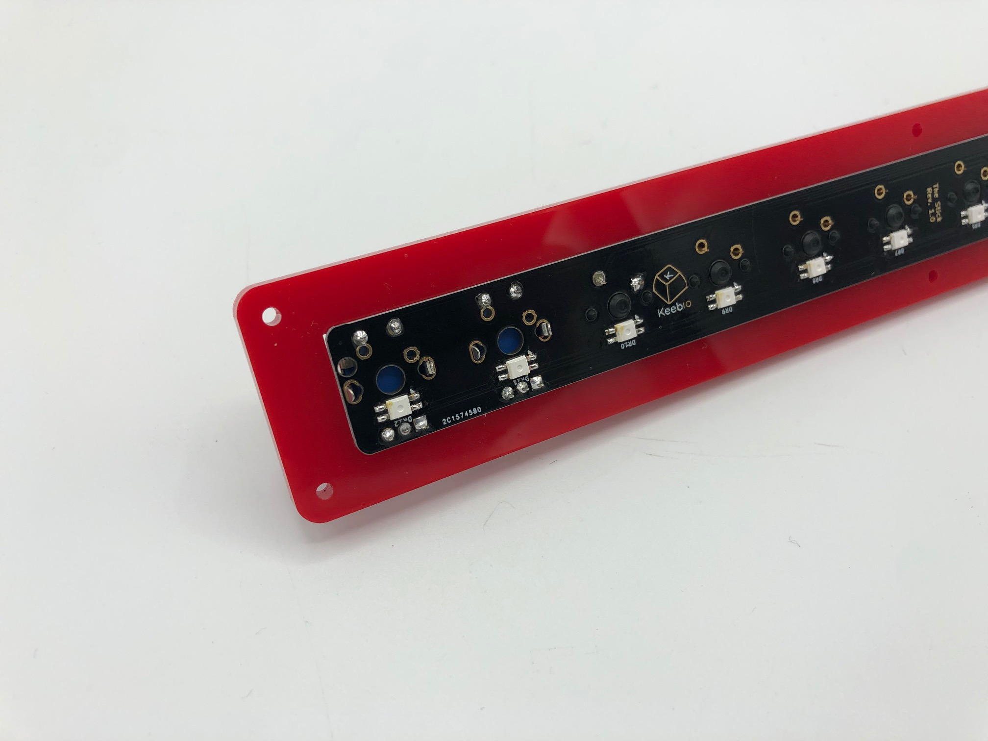PCB Underside with Encoder Pins Soldered