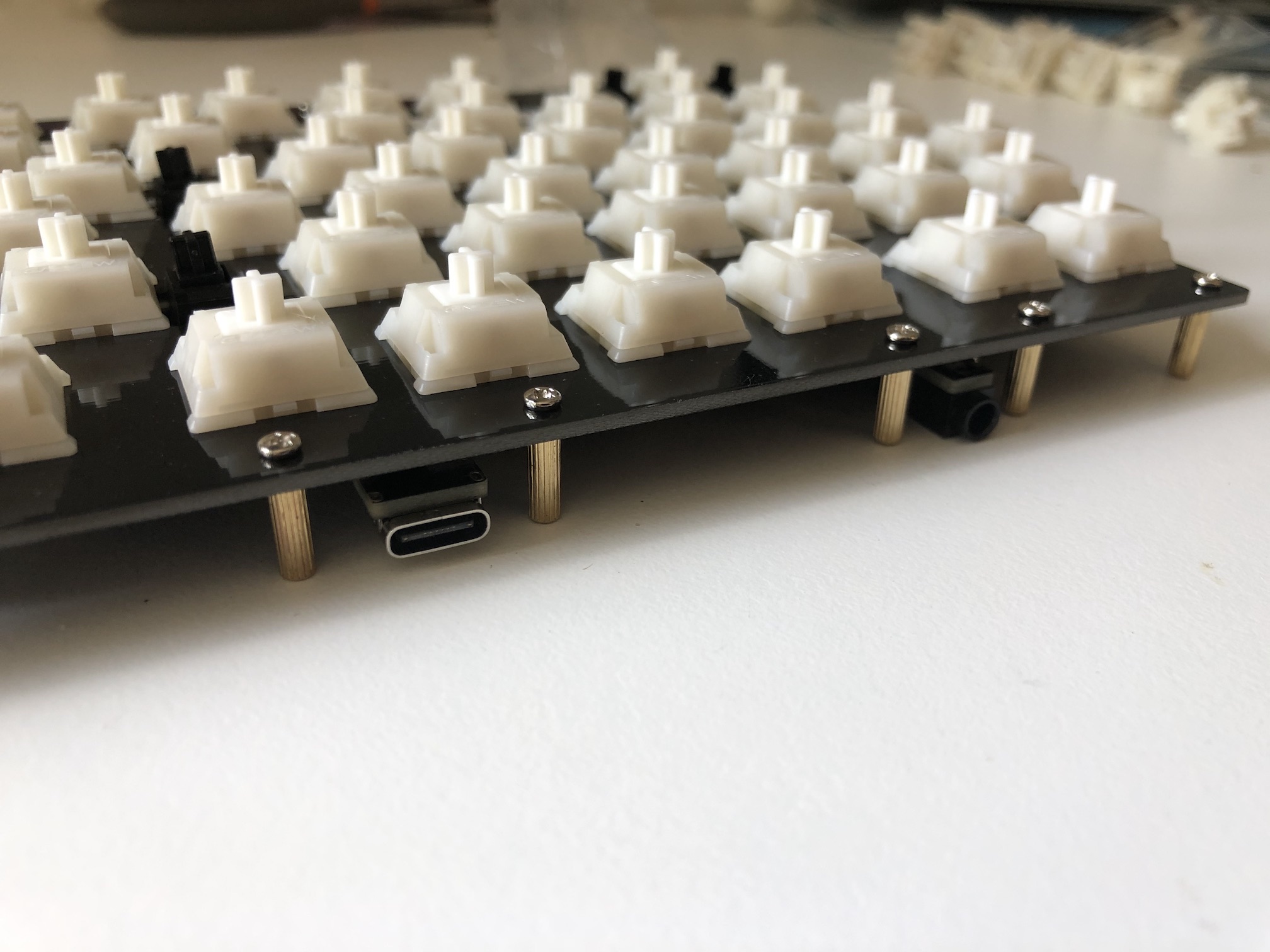 Switch plate with standoffs attached