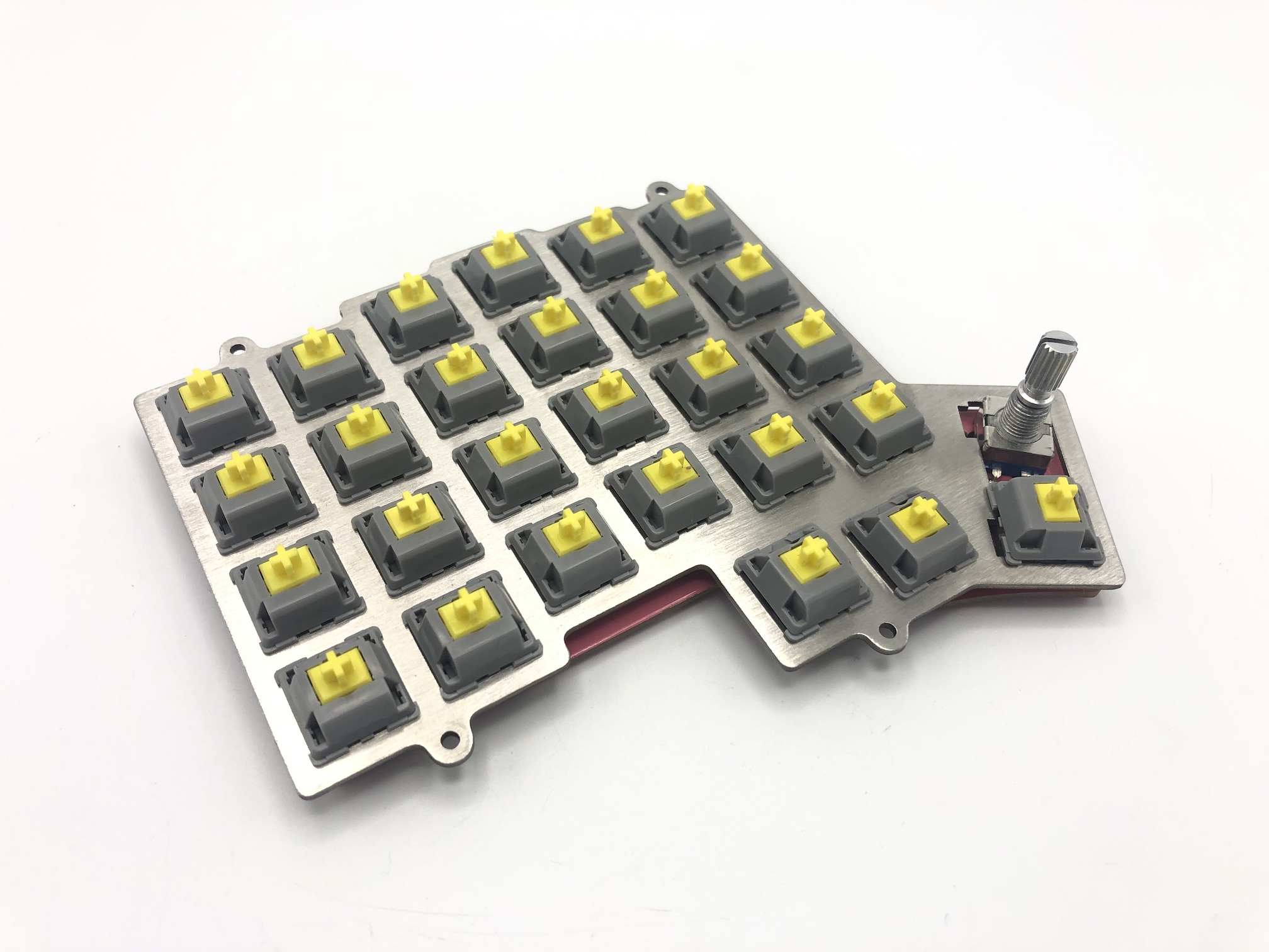 All switches inserted in stainless plate