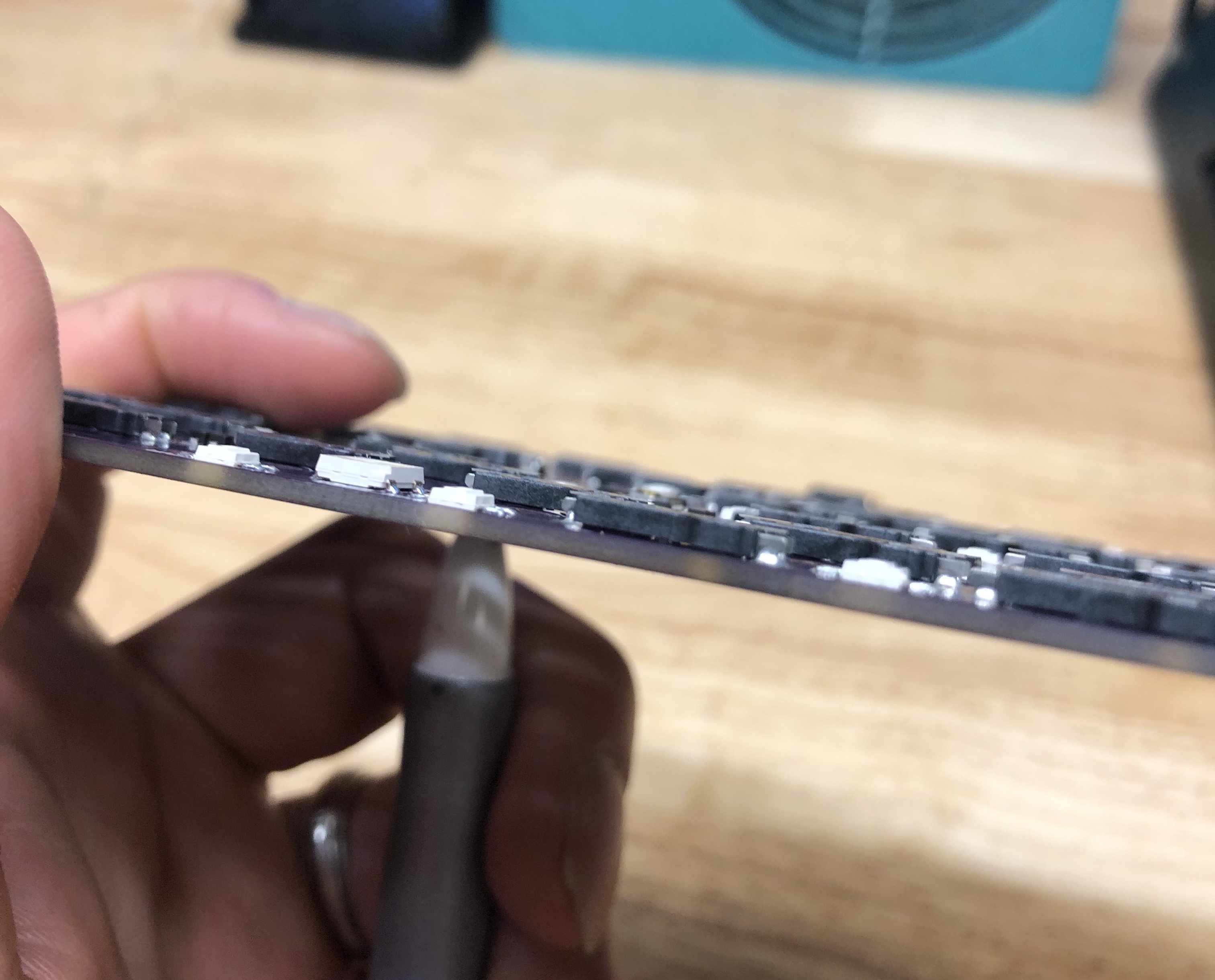 Pushing socket up from top with a pen