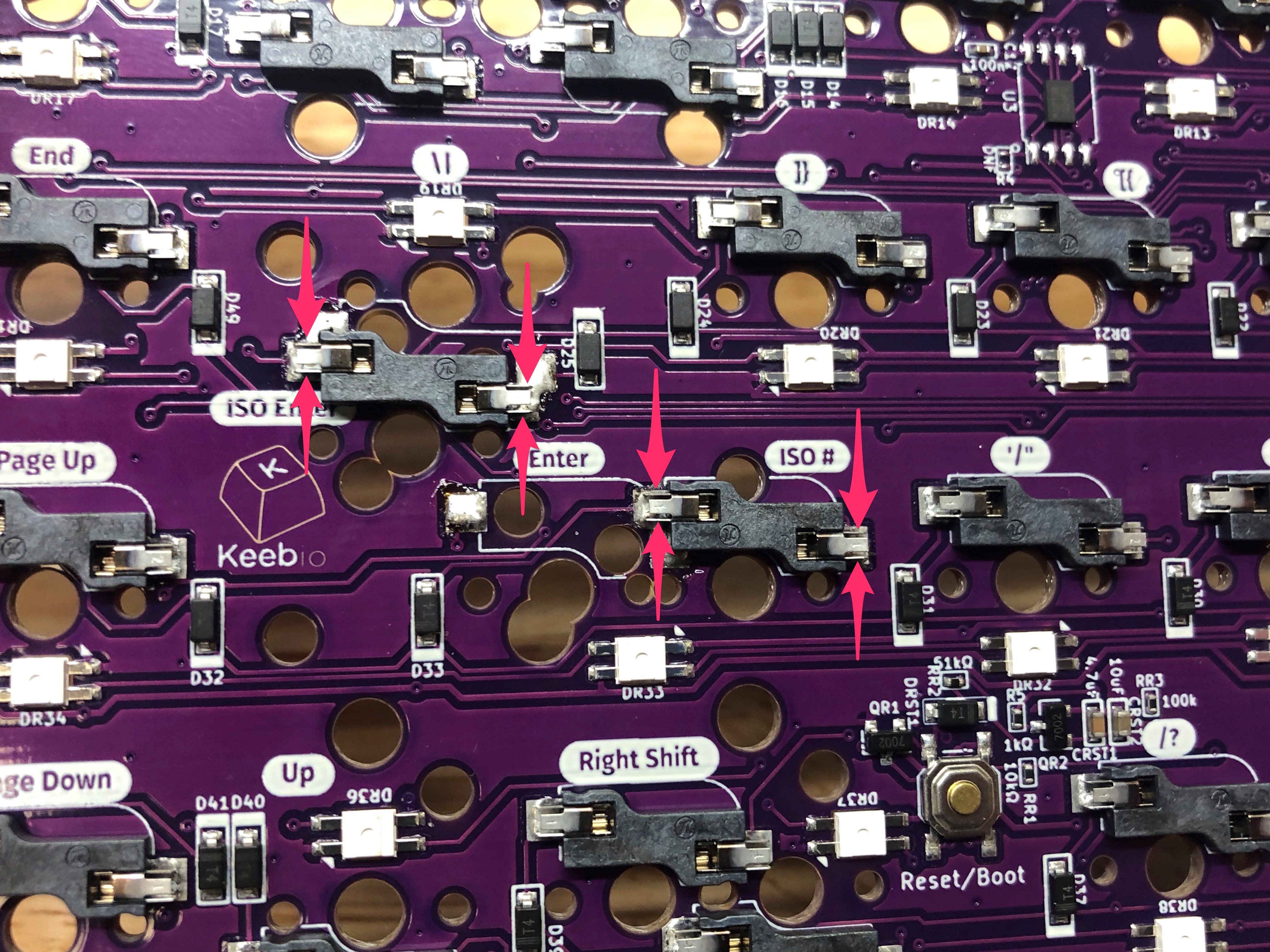 Soldering socket at new location