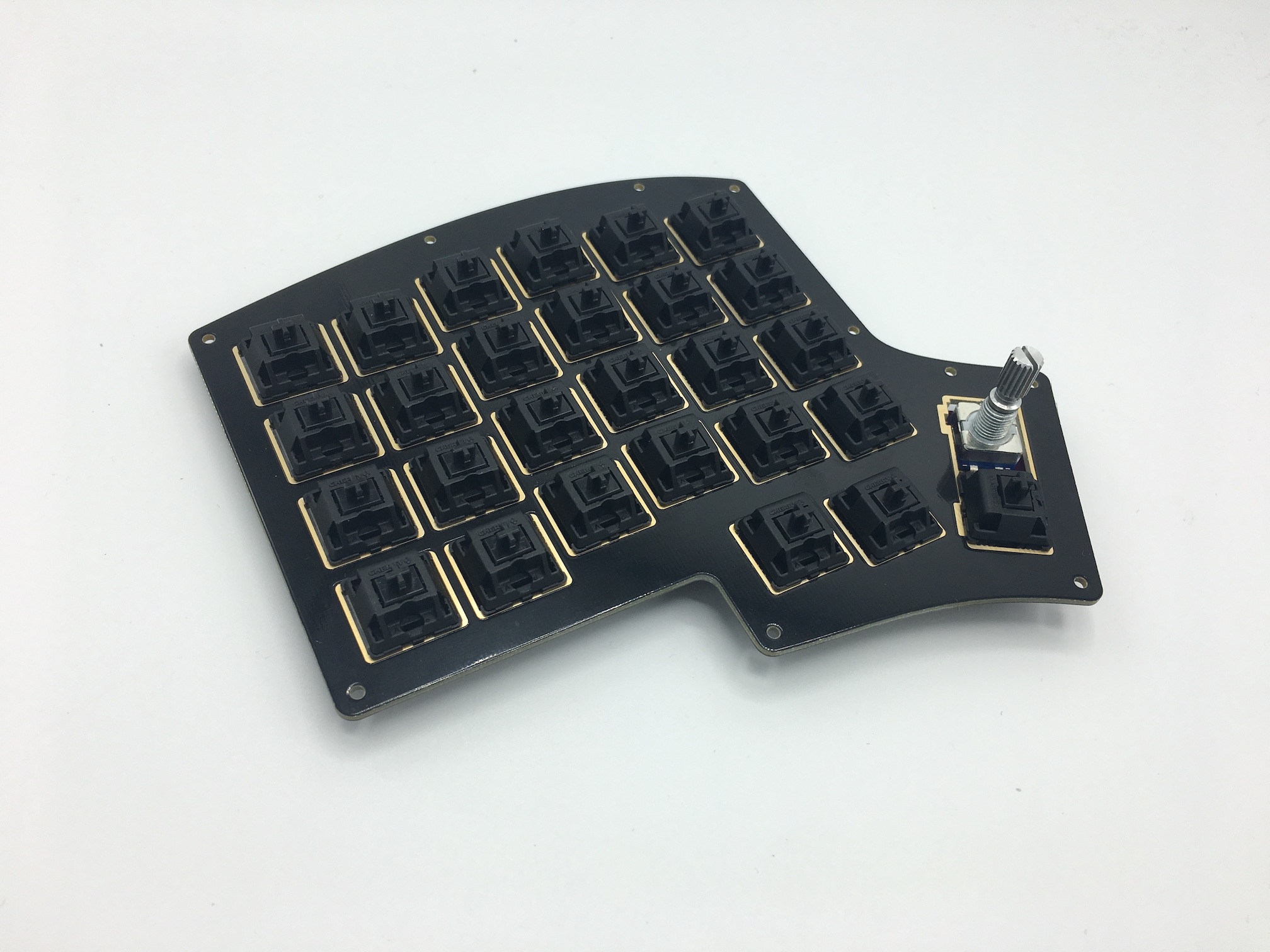 All switches inserted in plate with encoder