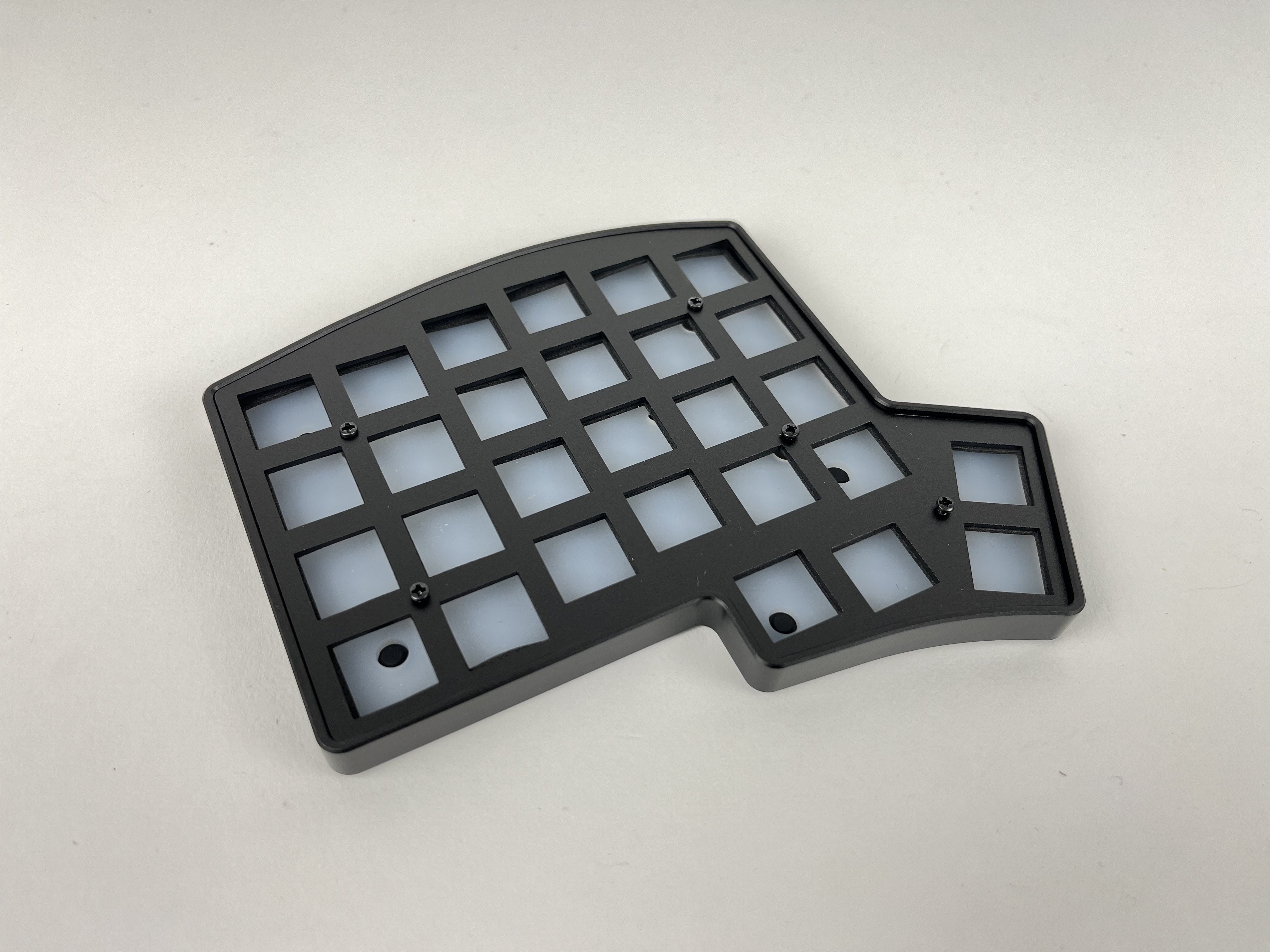 Switch plate removed from tray