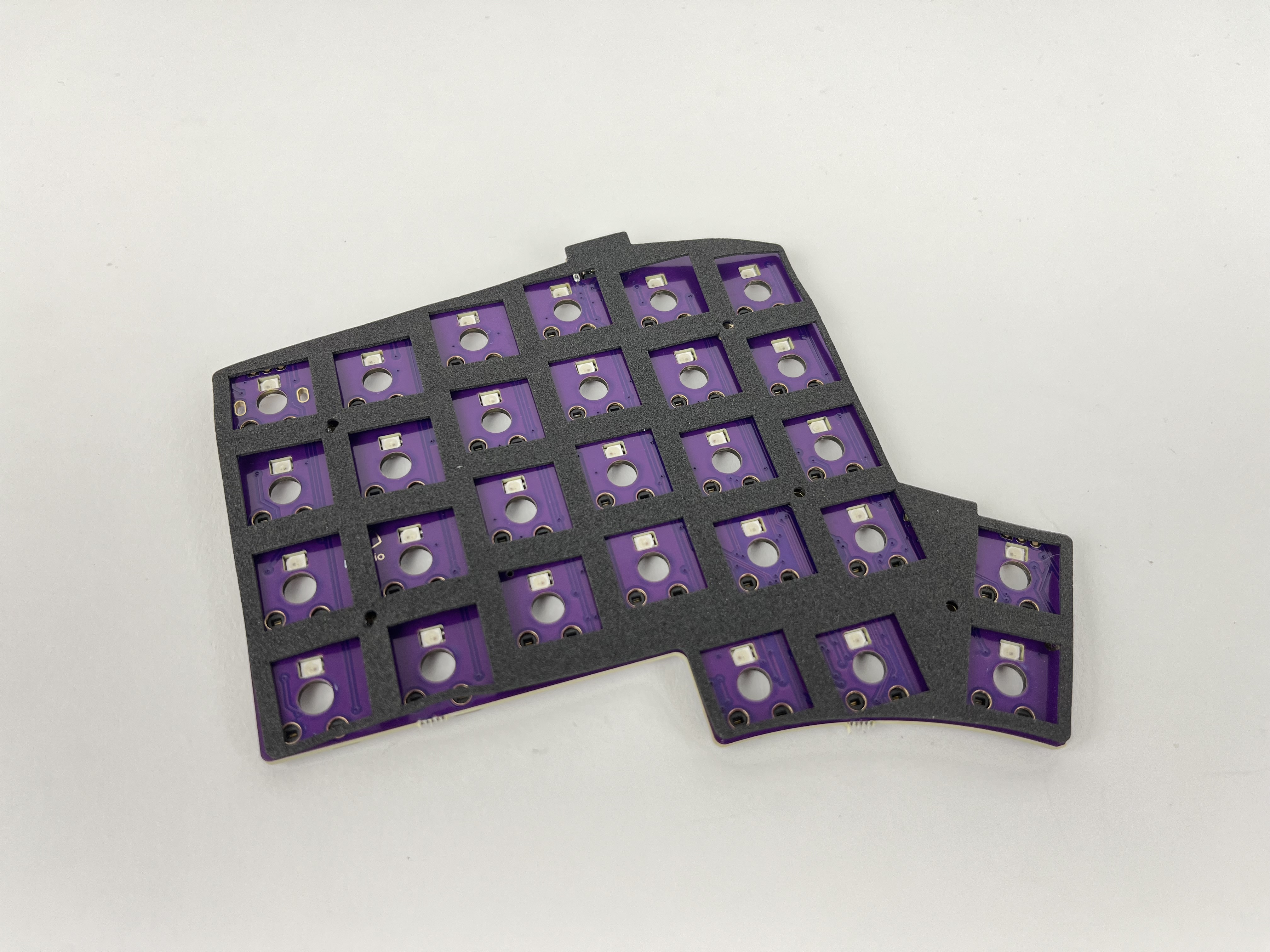 Foam piece placed over PCB