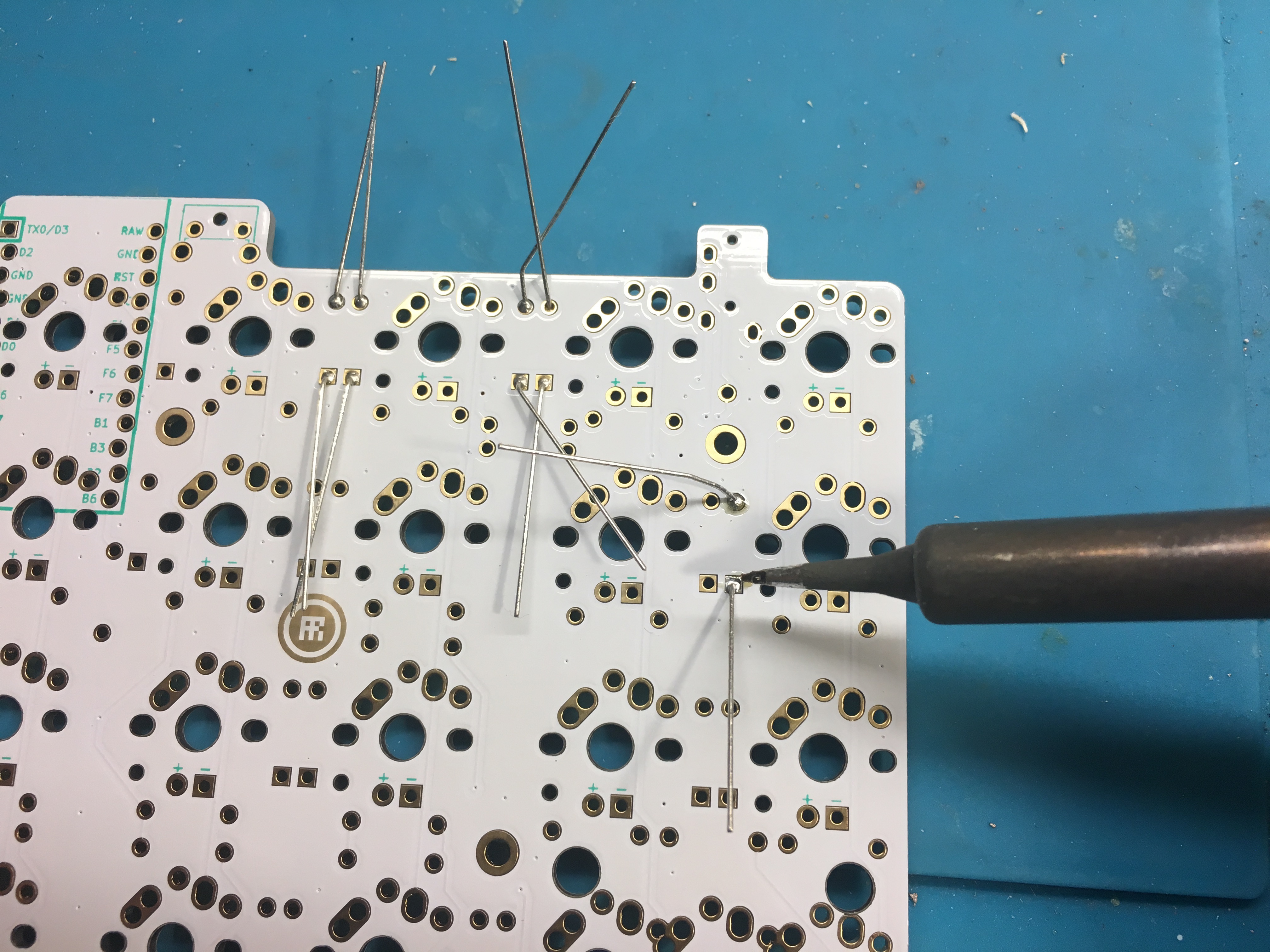 Diode Legs Bent Out for Soldering