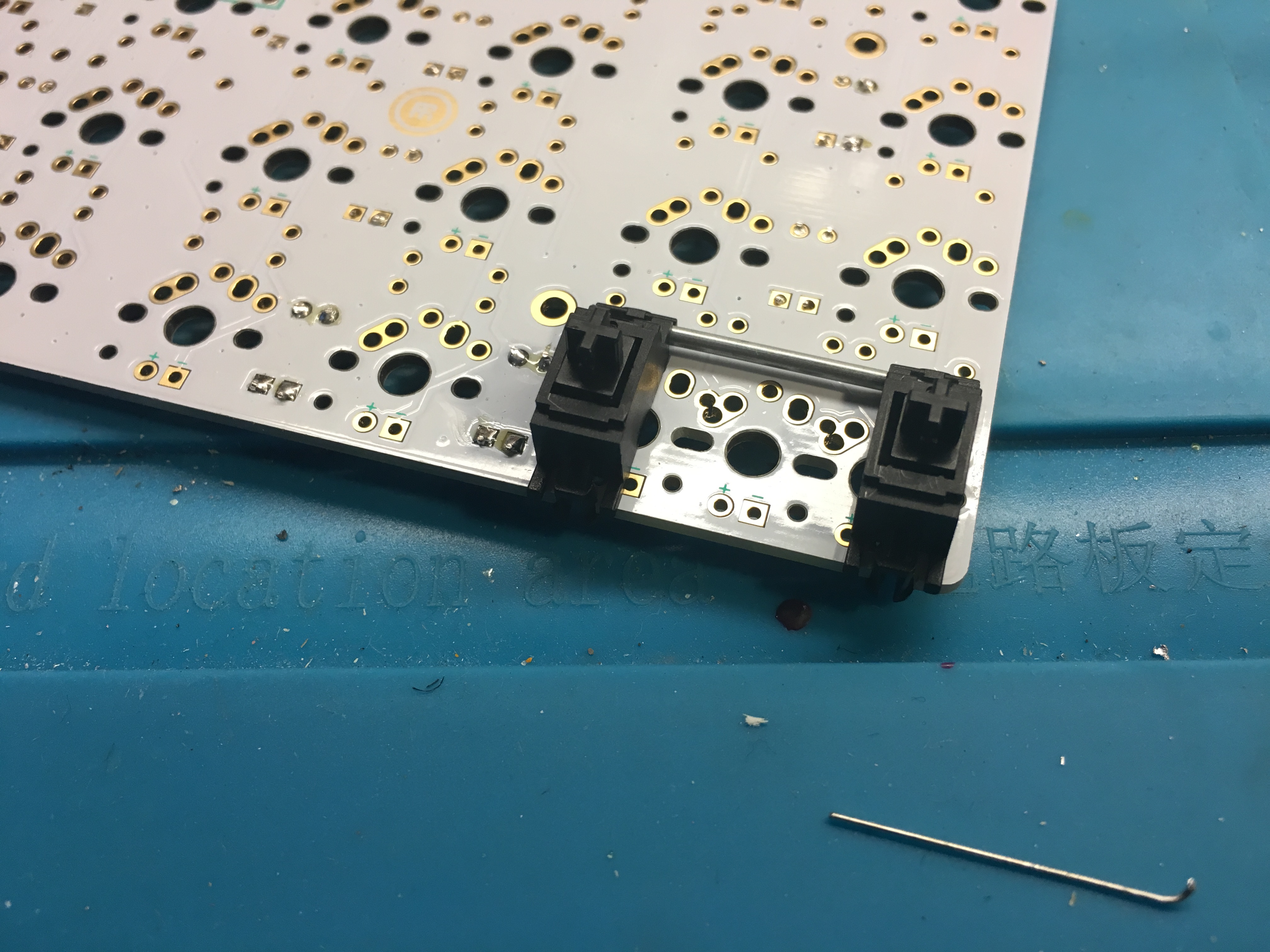 2u Stabilizer Installed on PCB