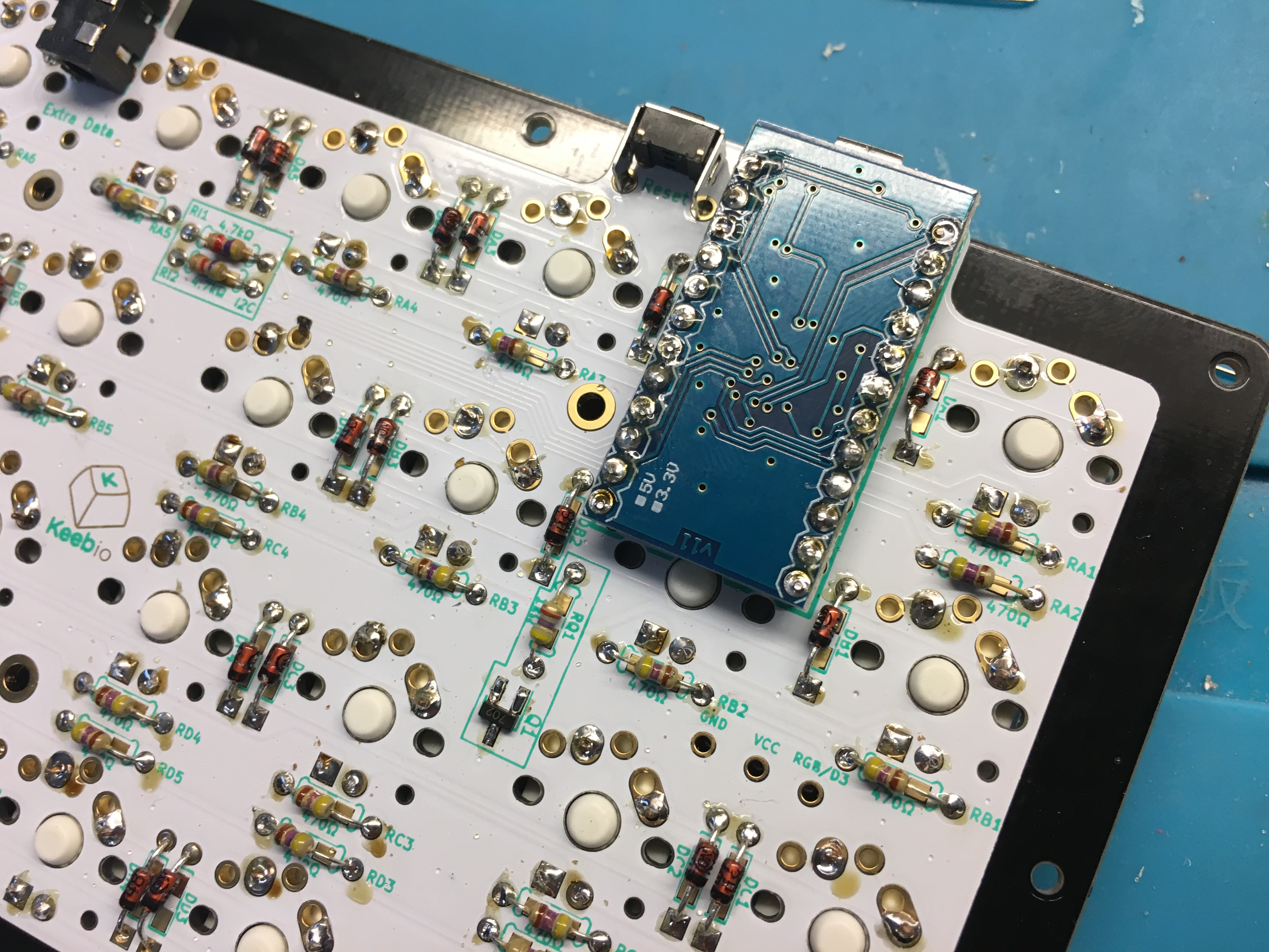 Pro Micro Soldered to Header Pins