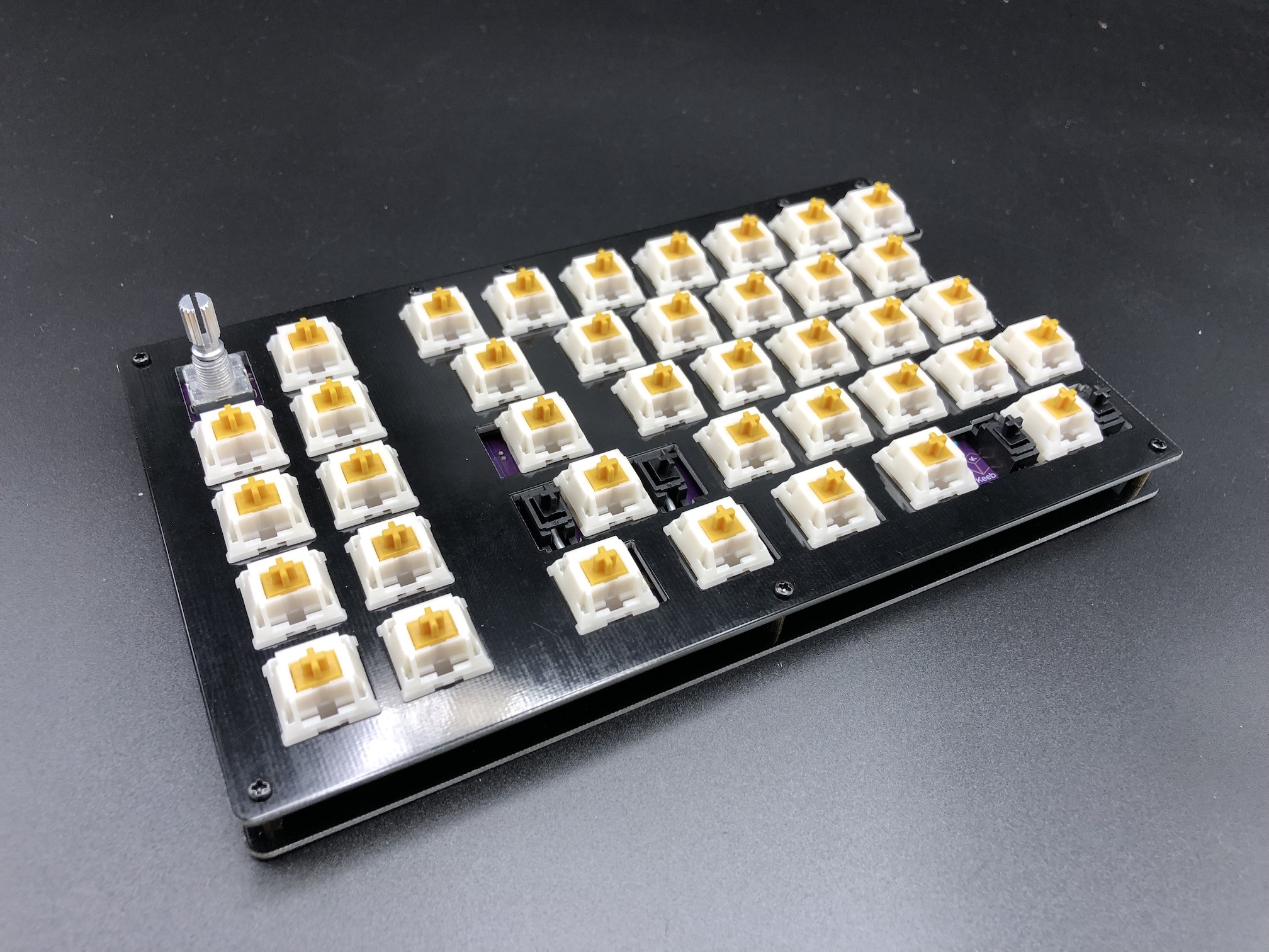 Completed left half with all switches installed