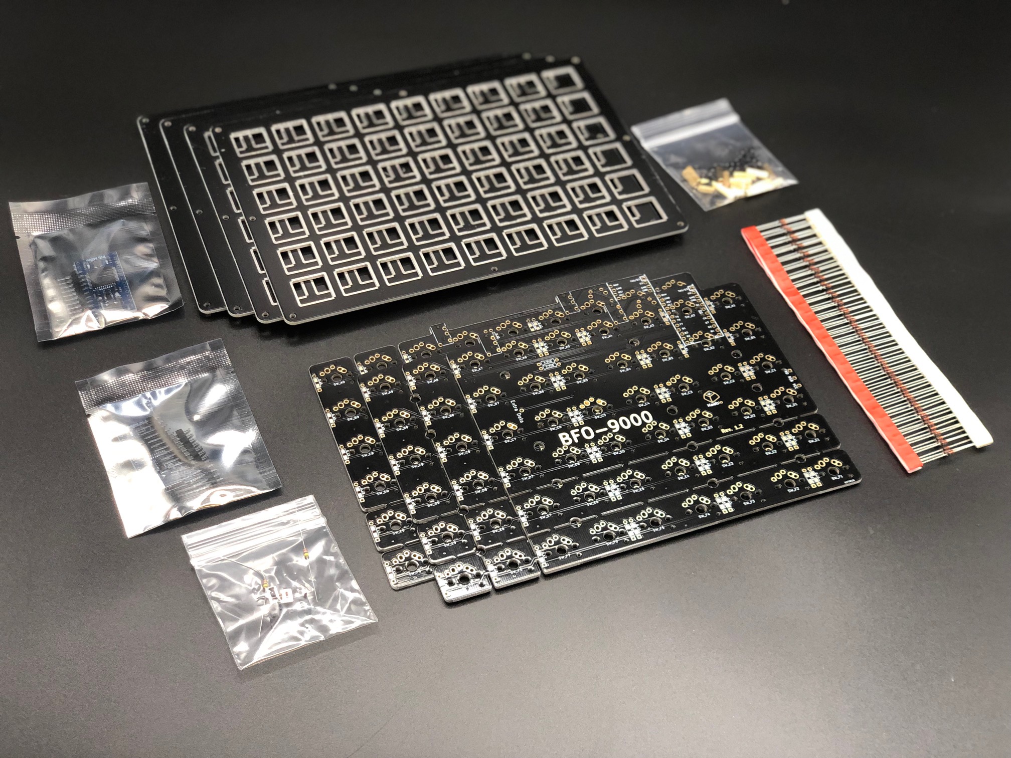 BFO-9000 Kit Parts Laid Out