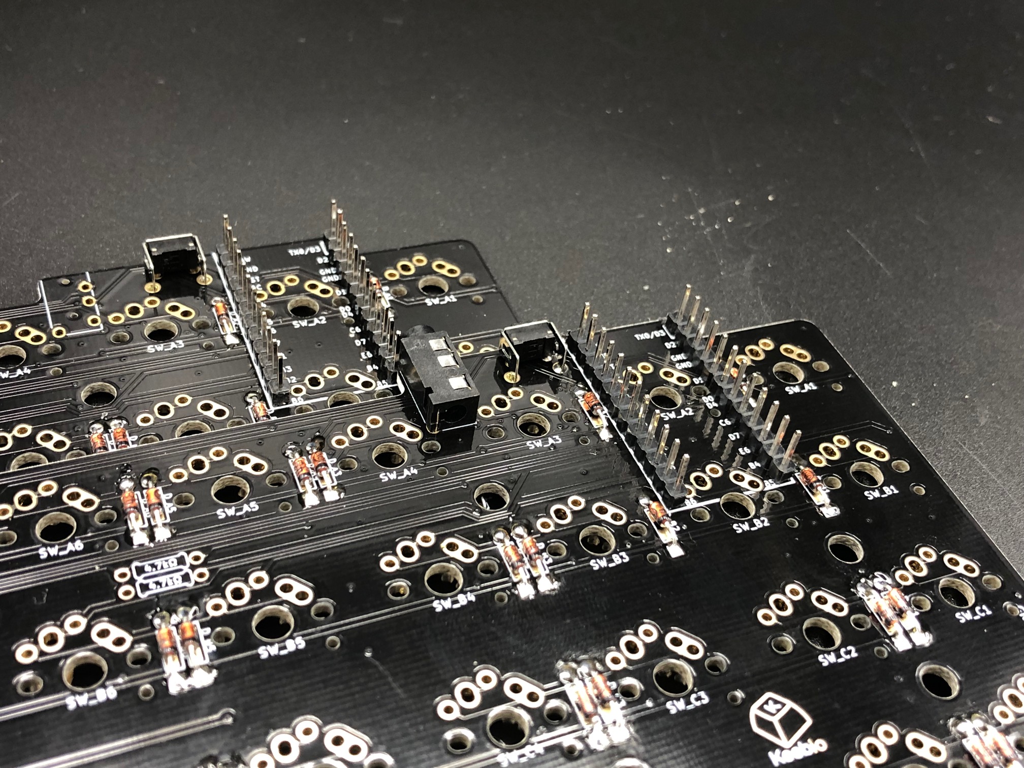 Header Pins Inserted in Both PCBs