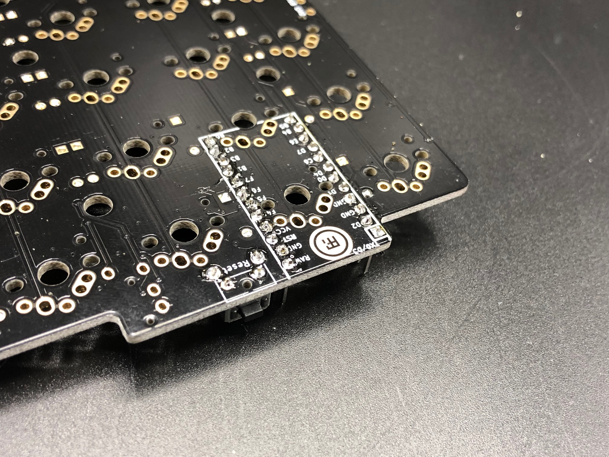 Header Pins Soldered from Below