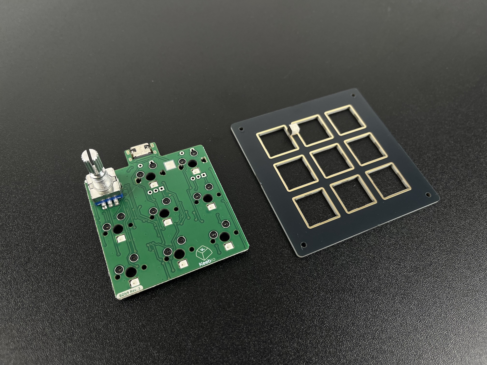 PCB and switch plate separated