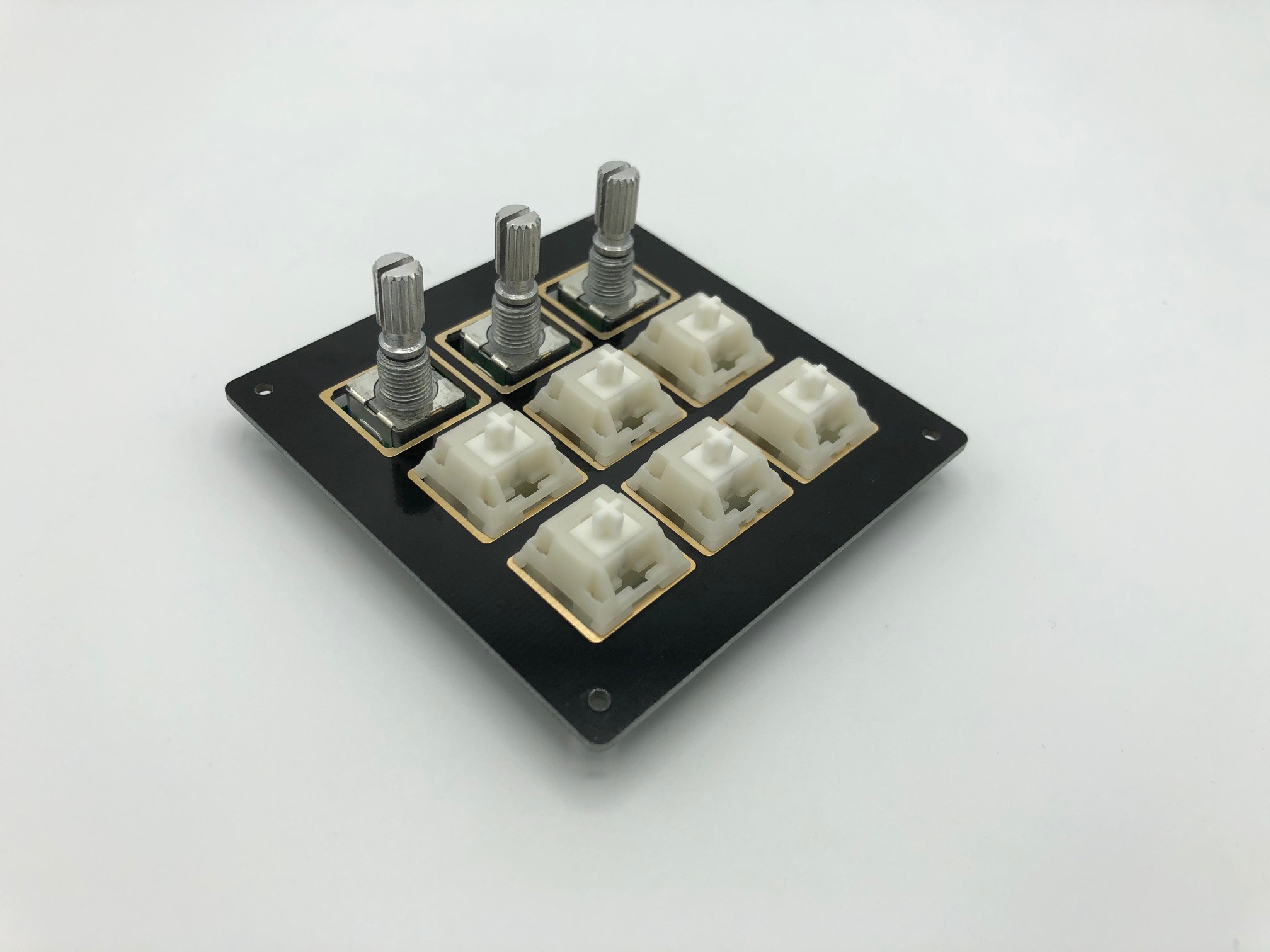 Switches and encoders in FR4 plate