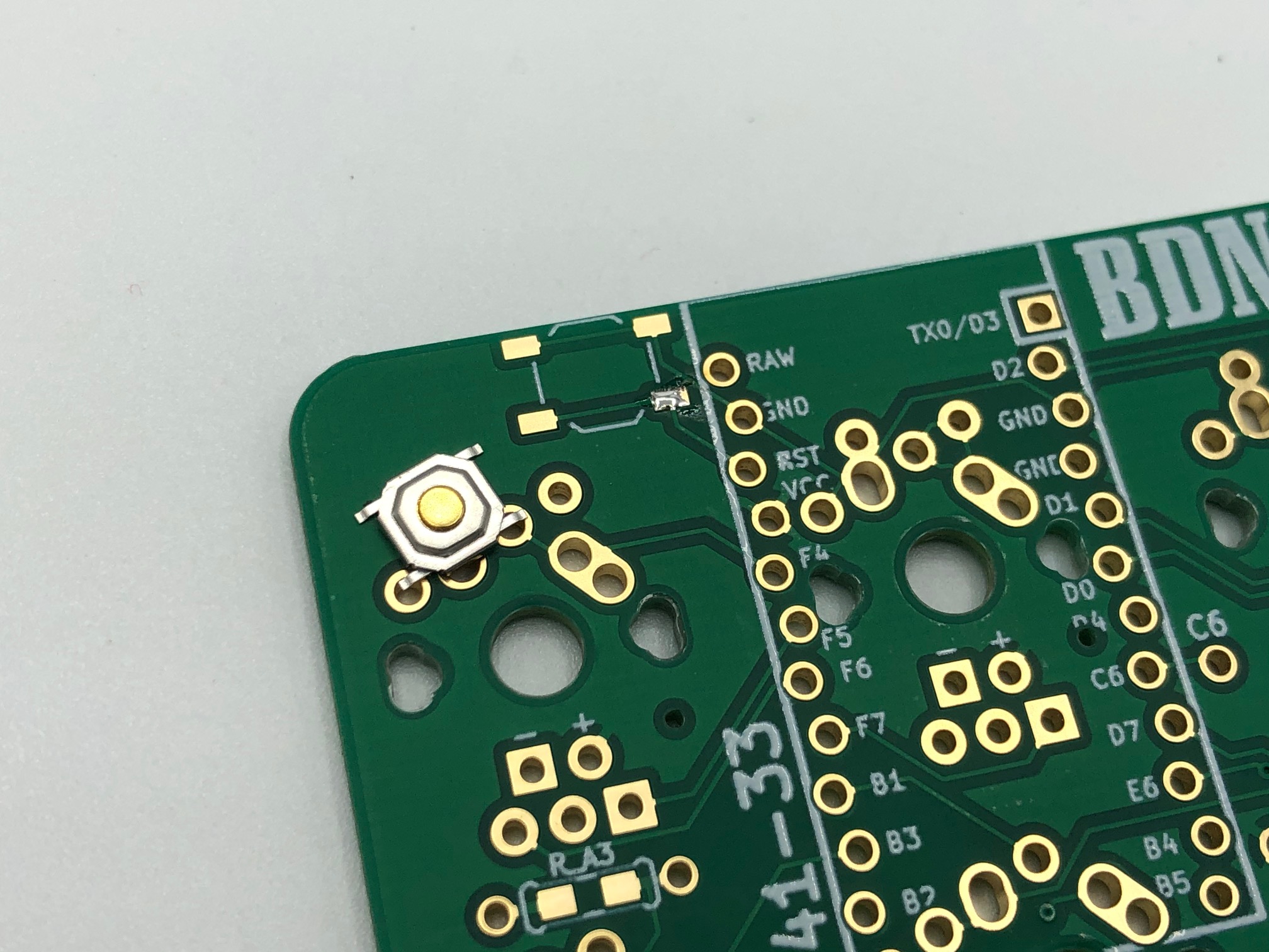 Solder Added to Reset Switch Pad