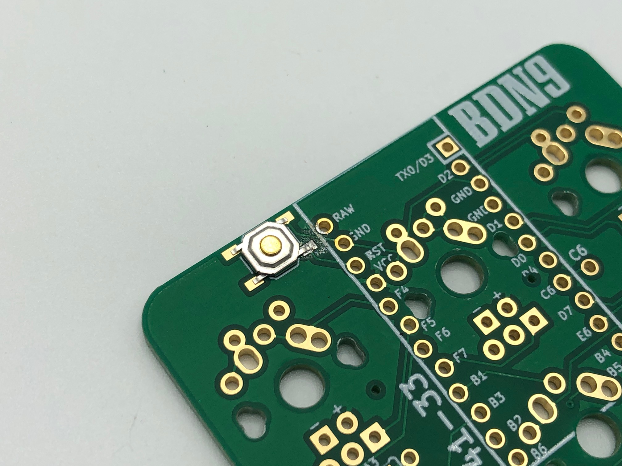 Reset Switch First Leg Soldered