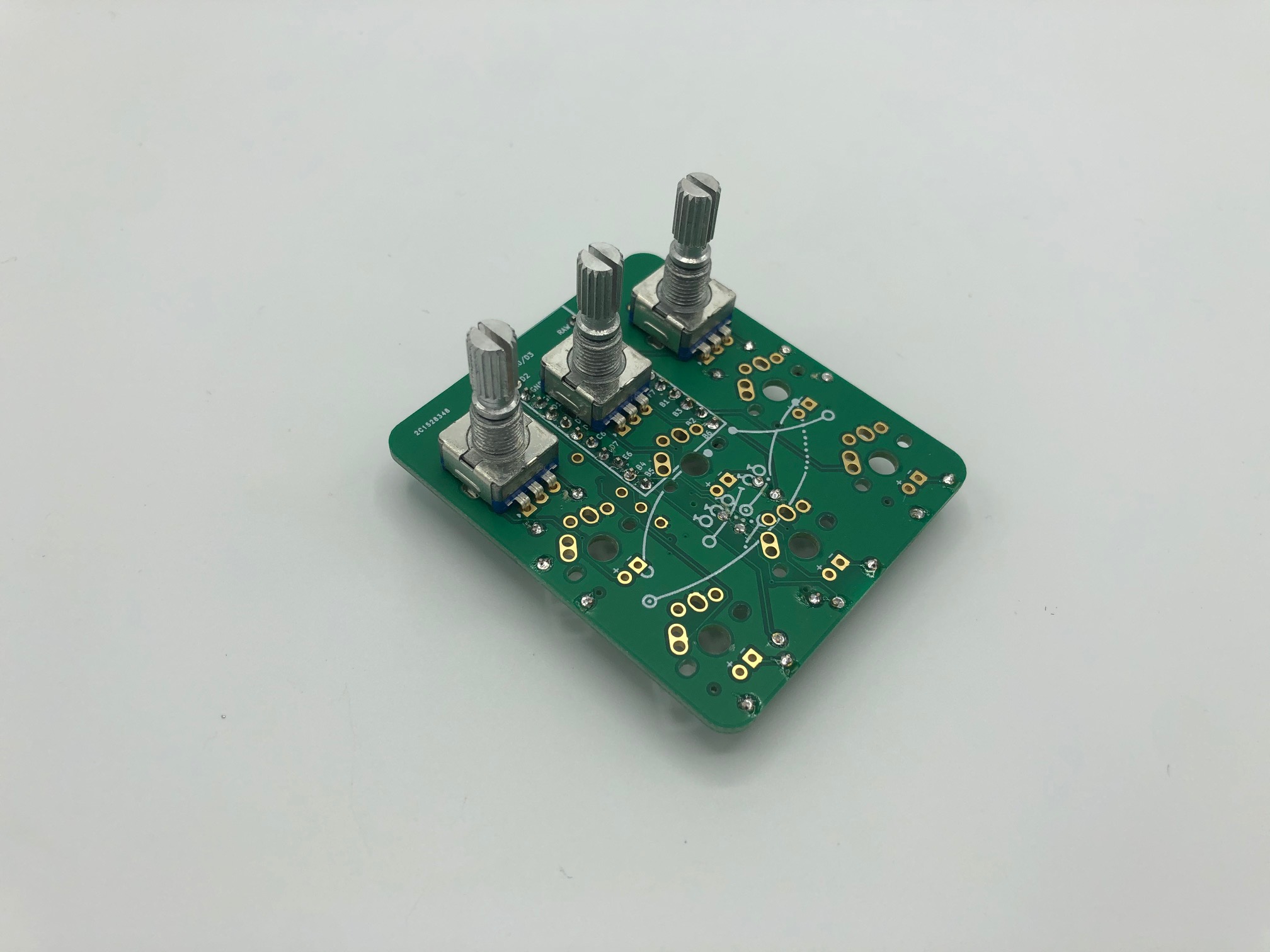 Three Rotary Encoders Inserted in PCB