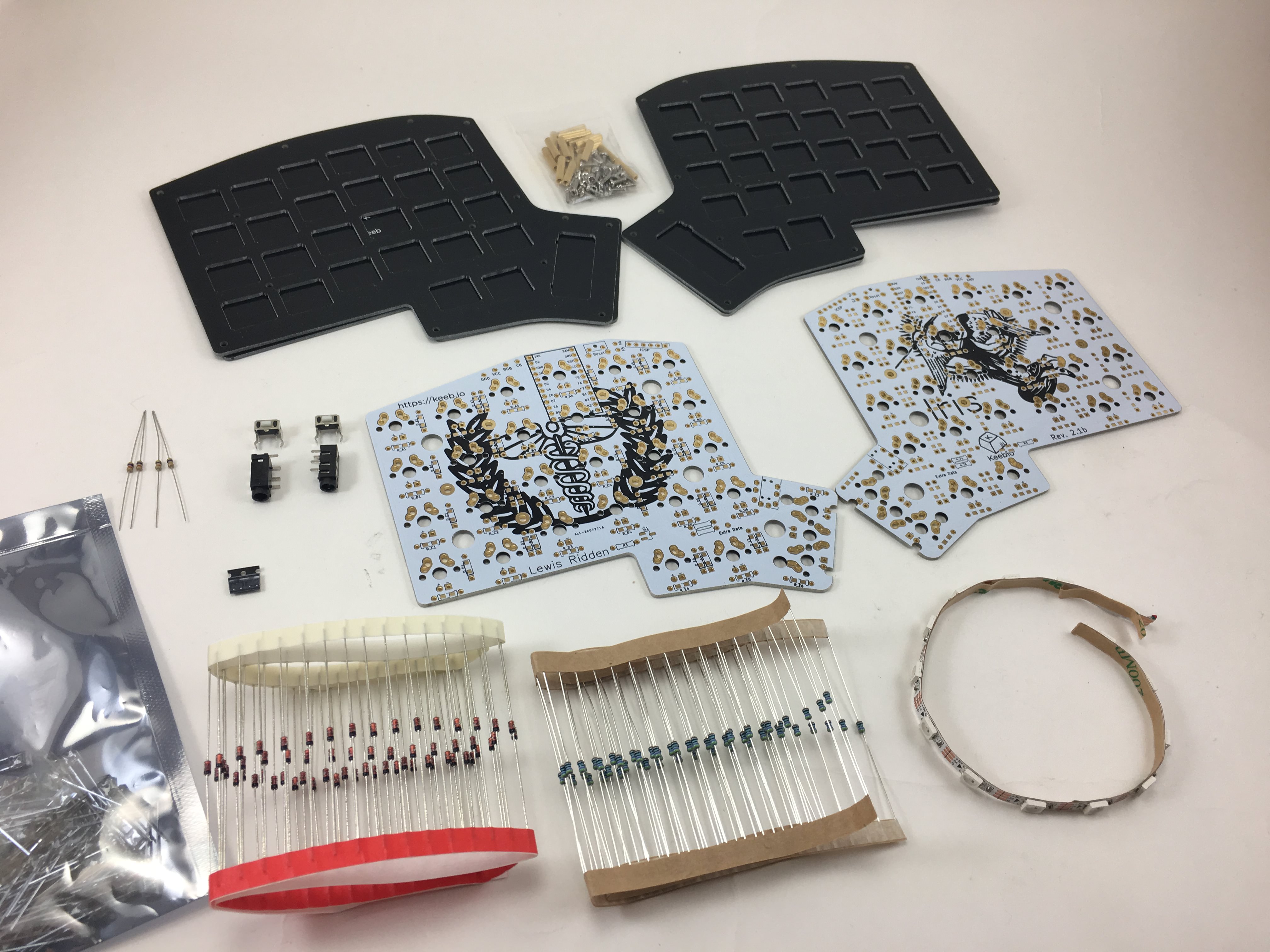 Iris Rev. 2 parts laid out