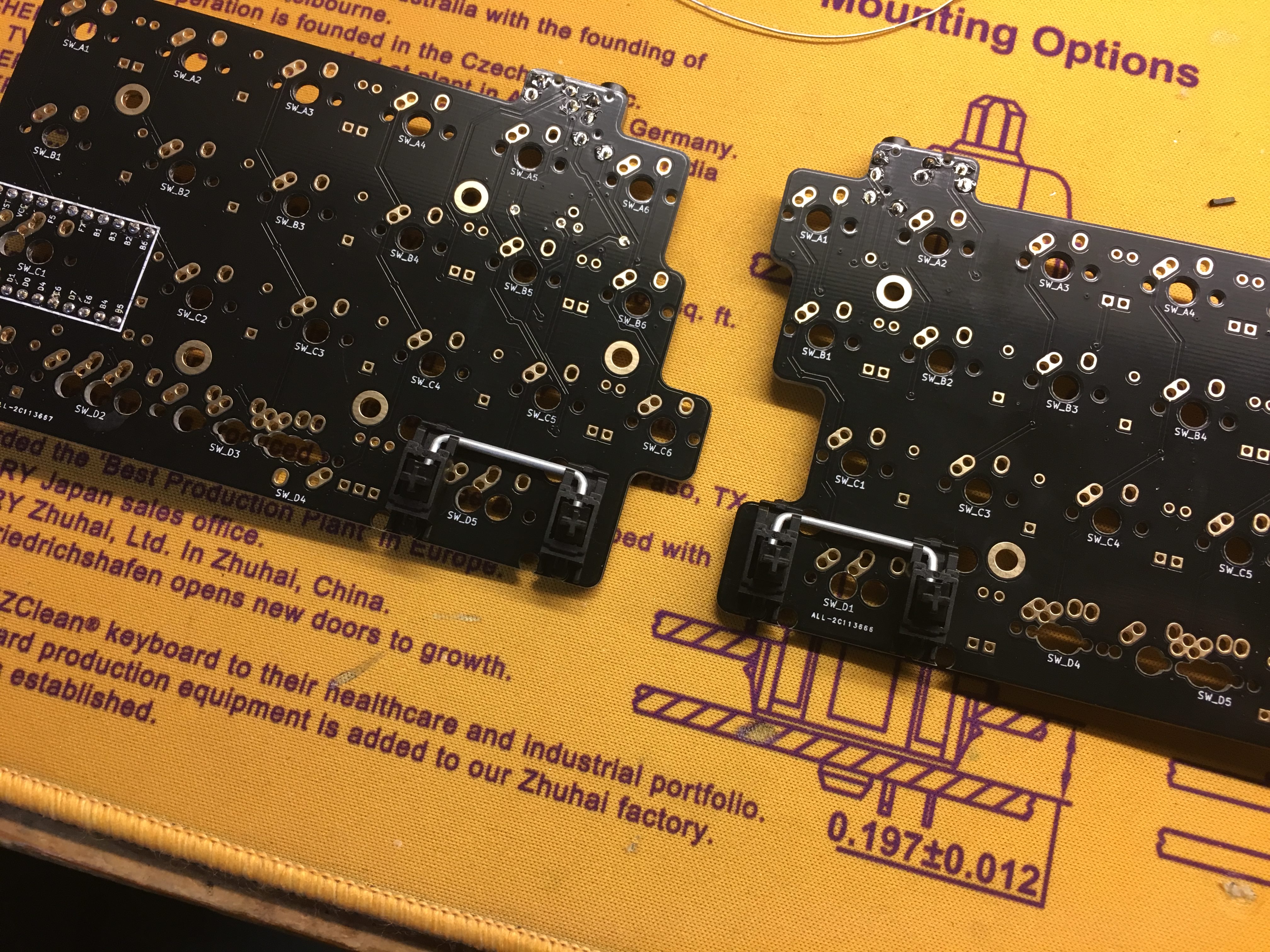 Both PCBs with Stabilizers Installed