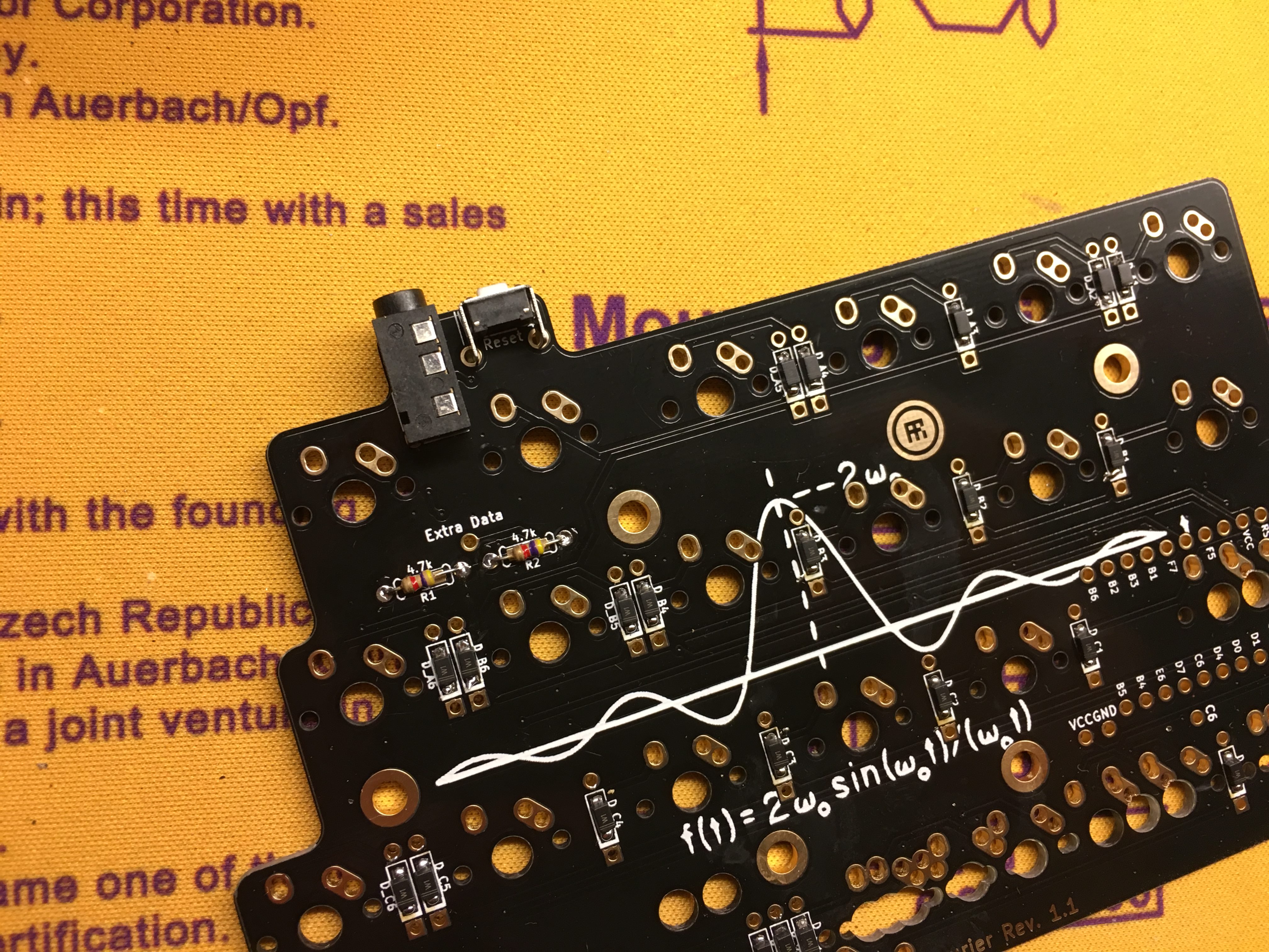 Left PCB with TRRS Jack and Resistors