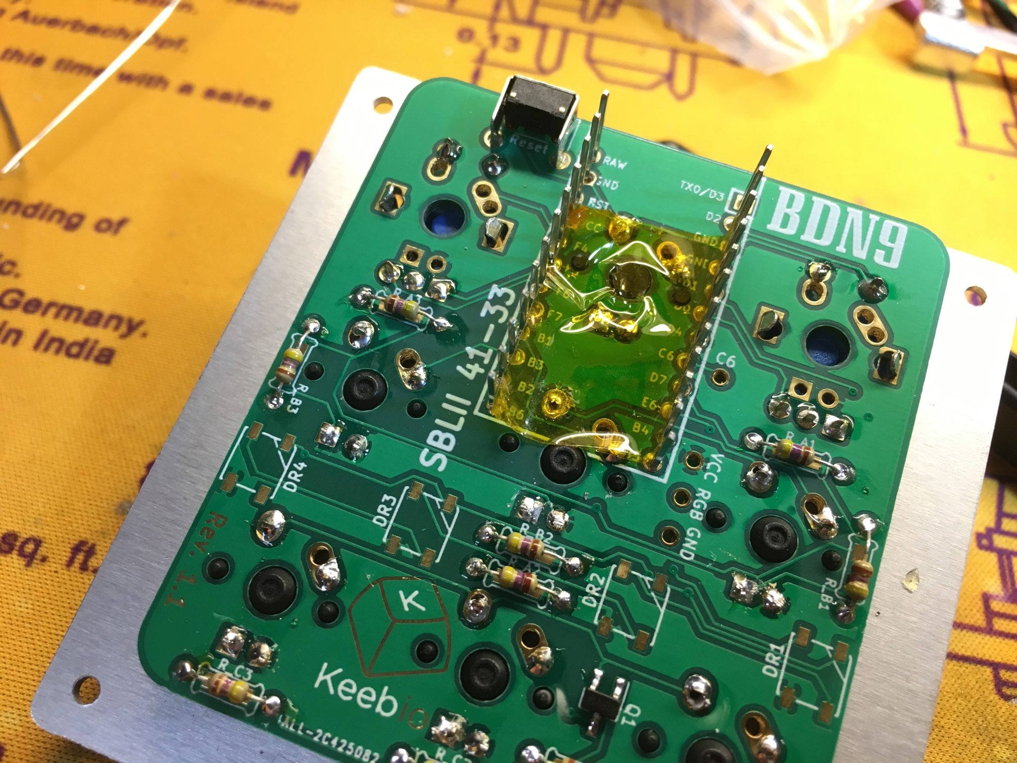 Kapton tape applied over switch area
