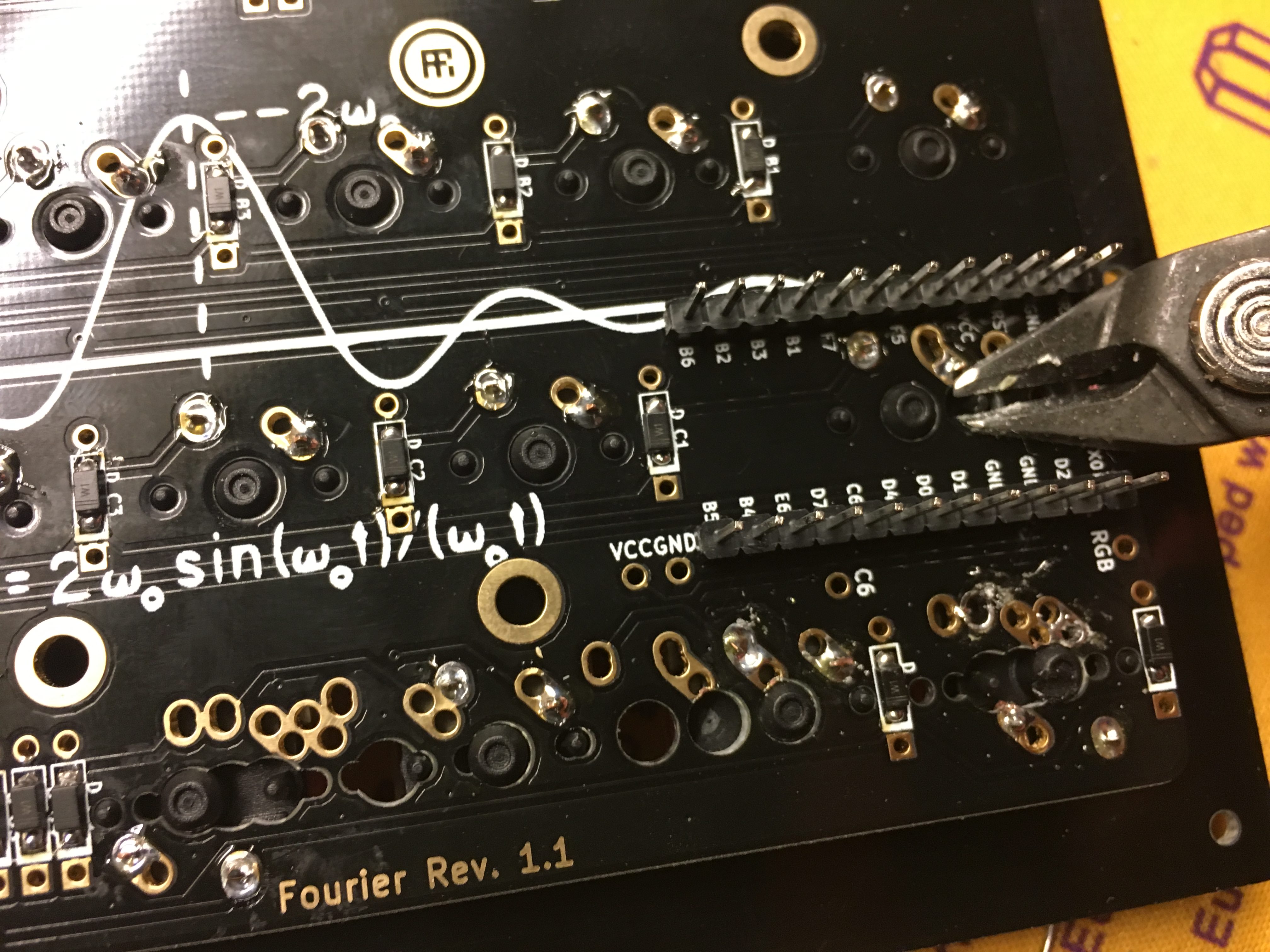 Switch Pins Trimmed on PCB Underside