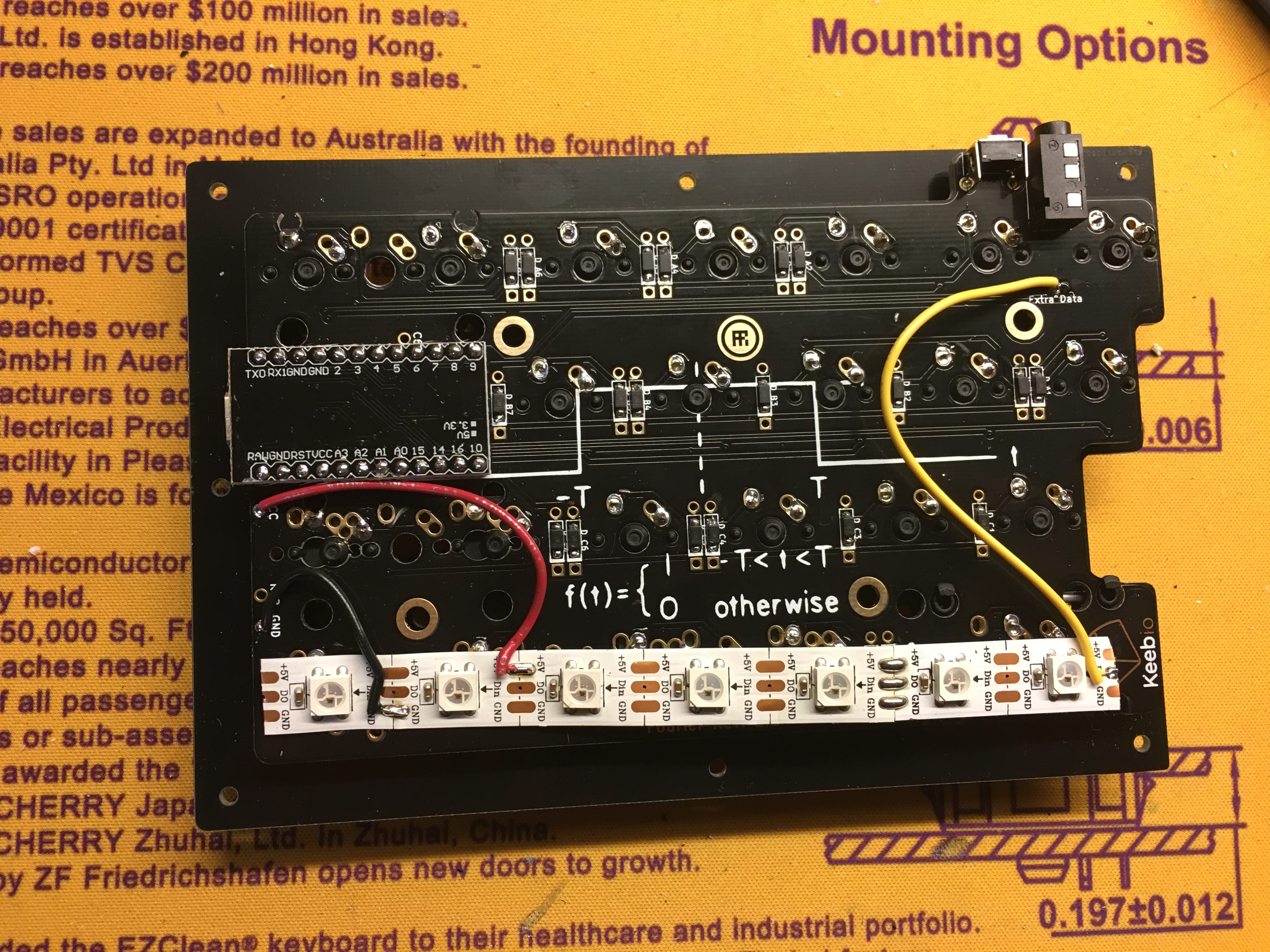 Right PCB with RGB Strip Connected