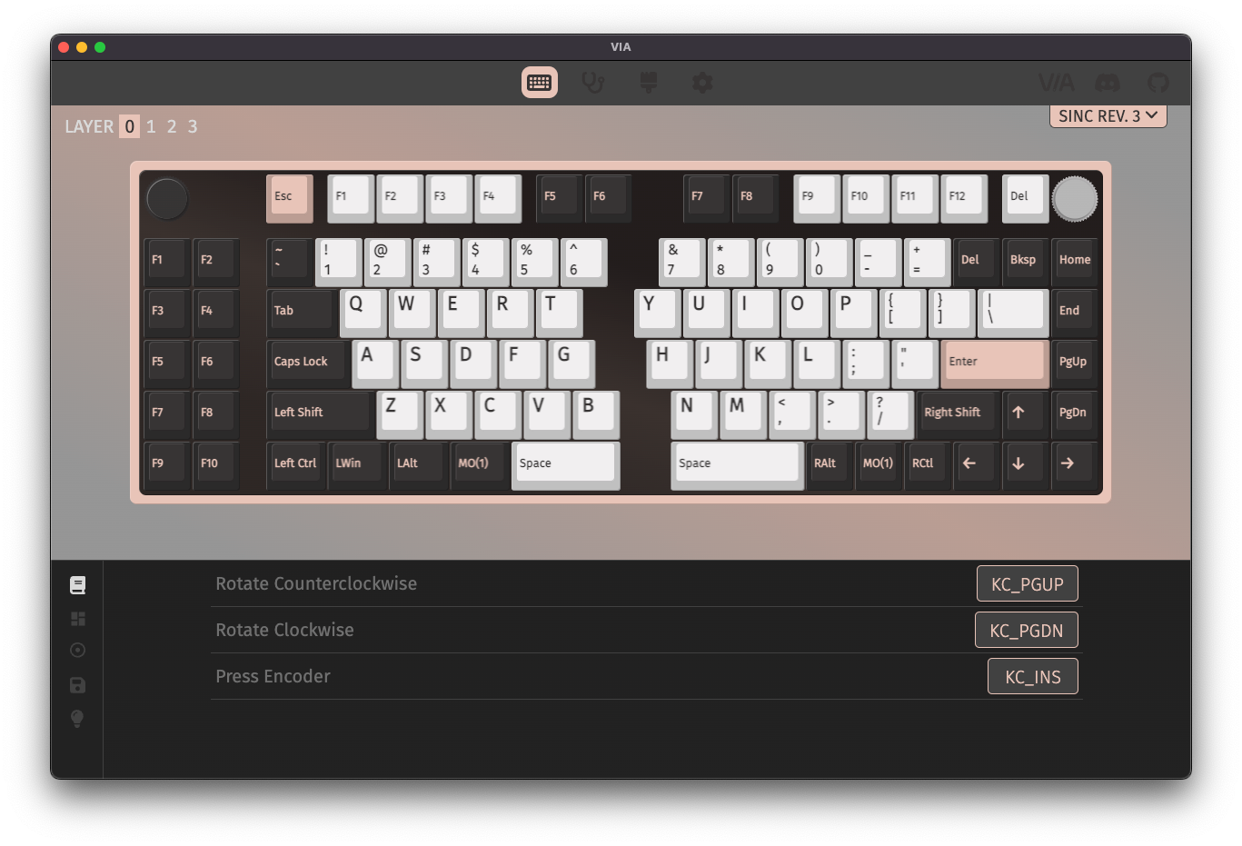 VIA Encoder Edit Panel