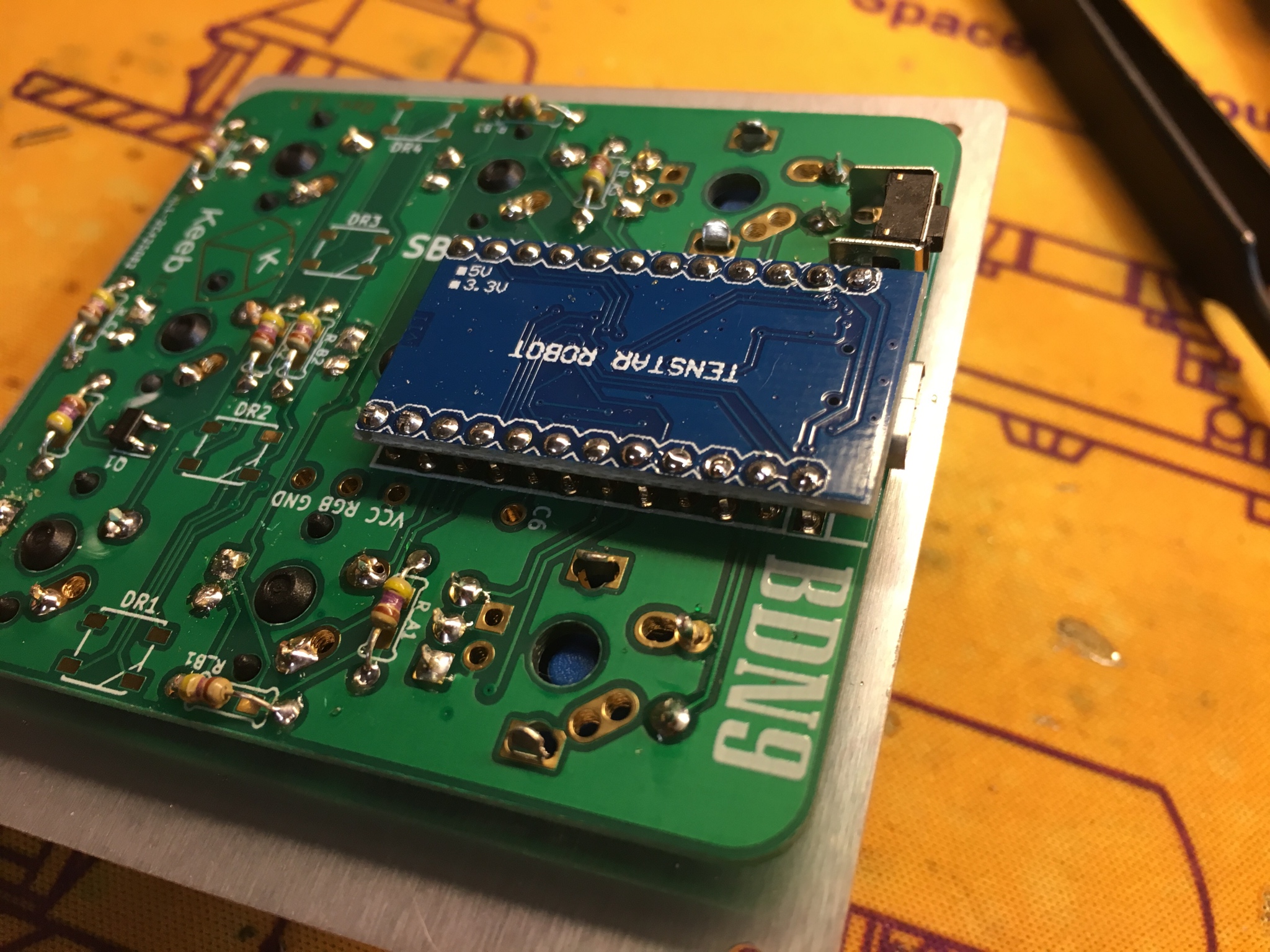 Pro Micro soldered to header pins
