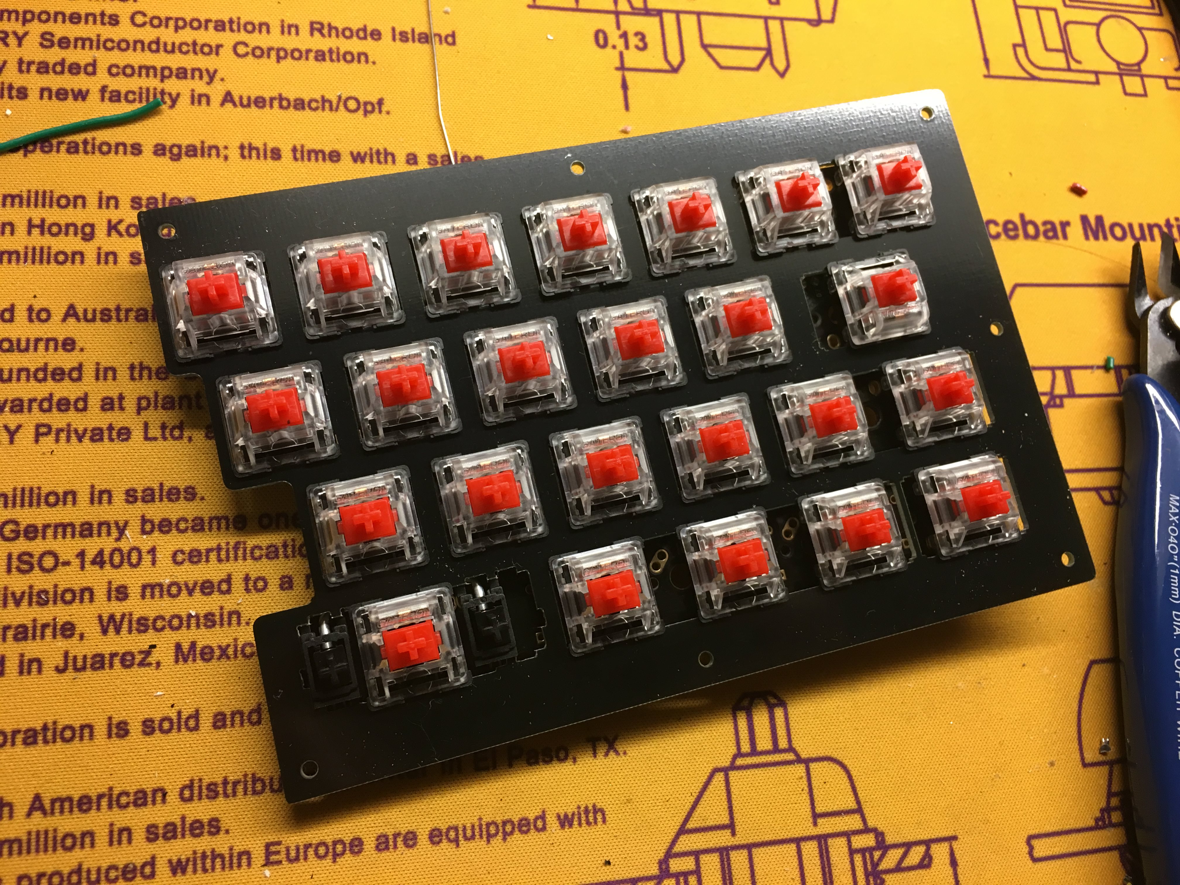 Right PCB with Switches and Pro Micro