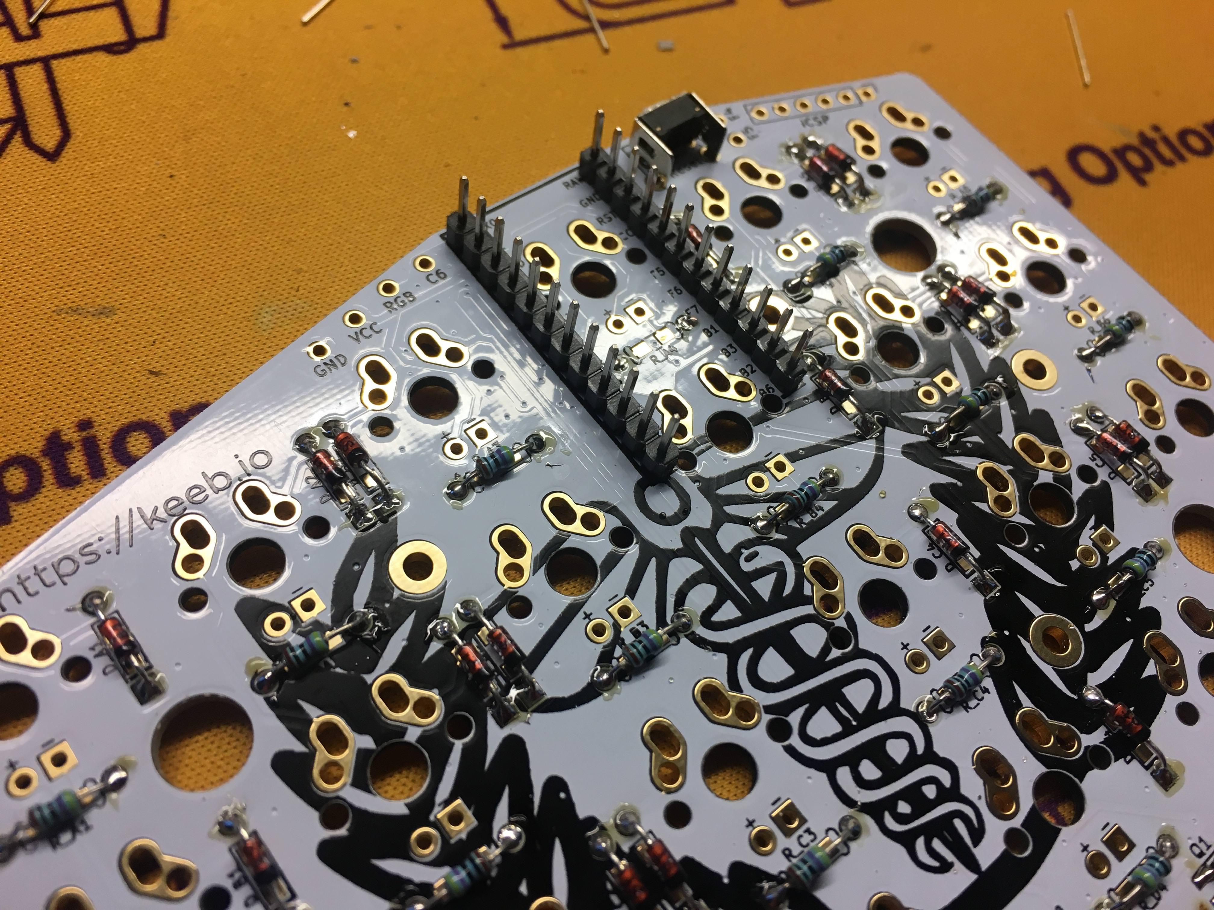 Right PCB Header Pins Complete