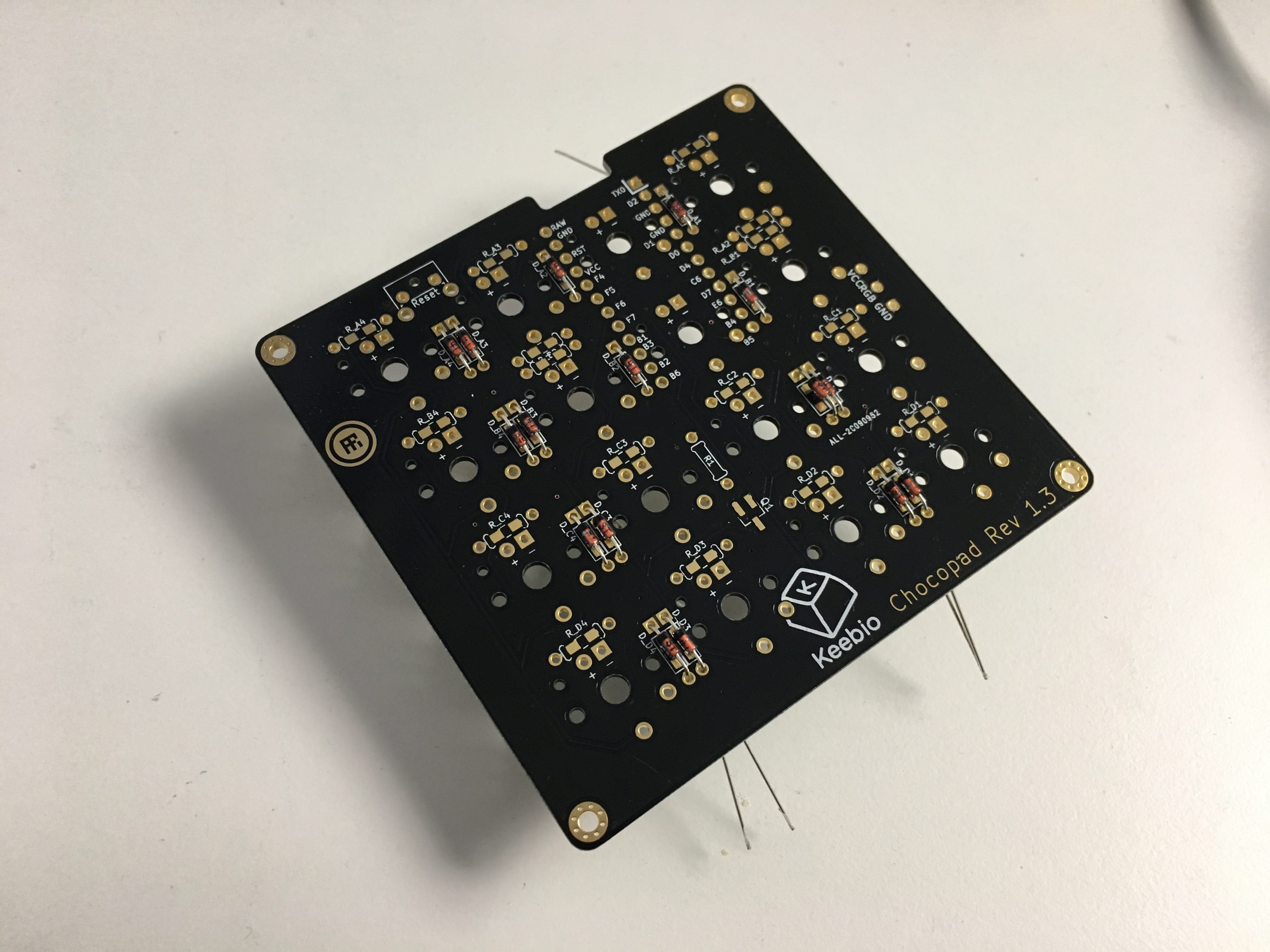 Diodes soldered and legs bent out