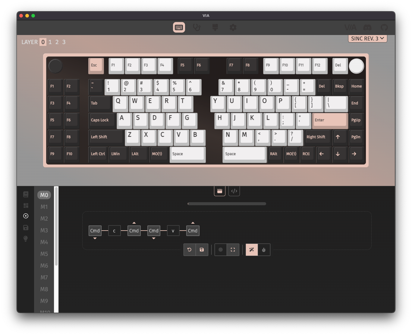 VIA Macro Recording Interface