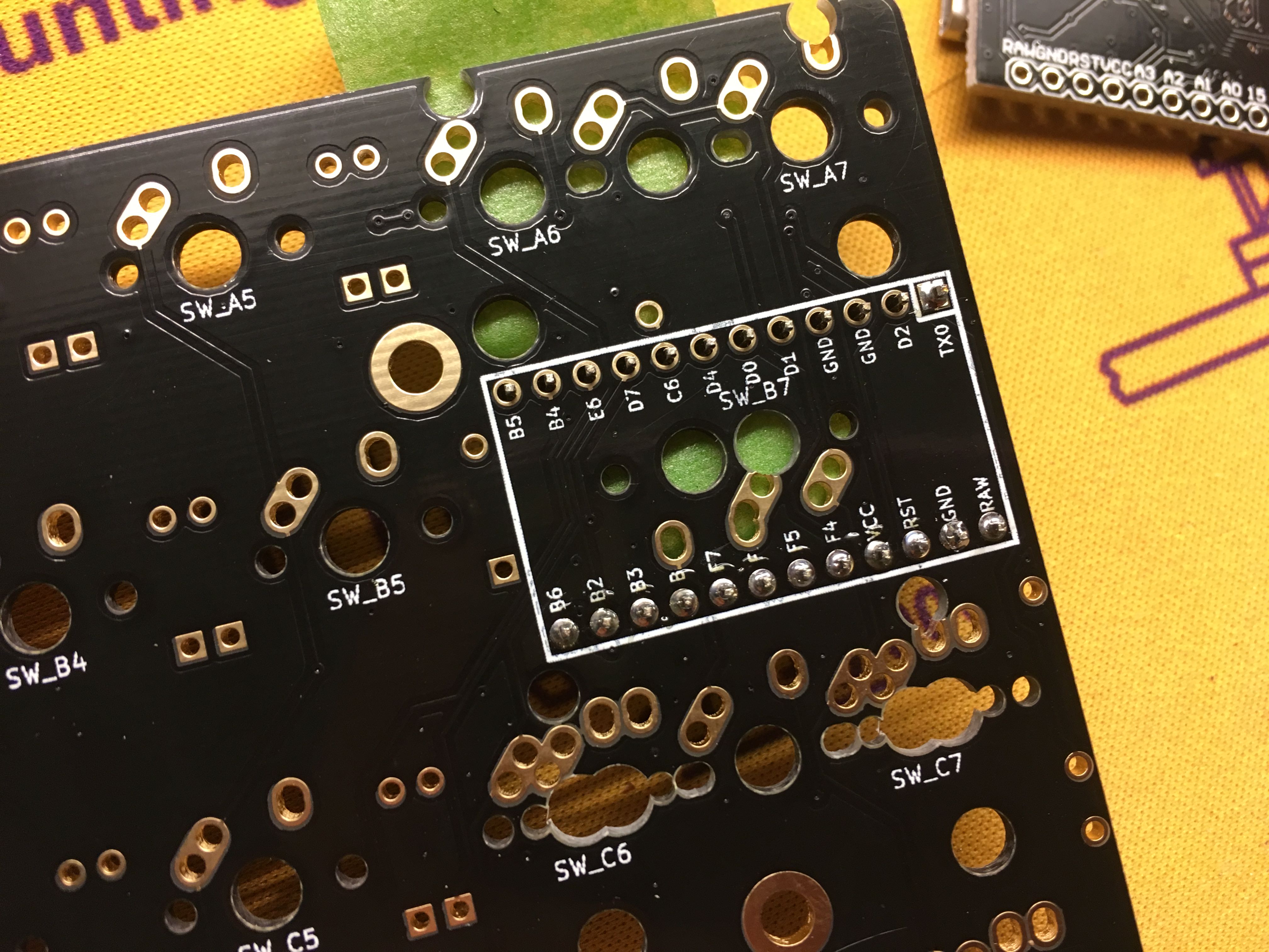 Right Half PCB Header Pin Area