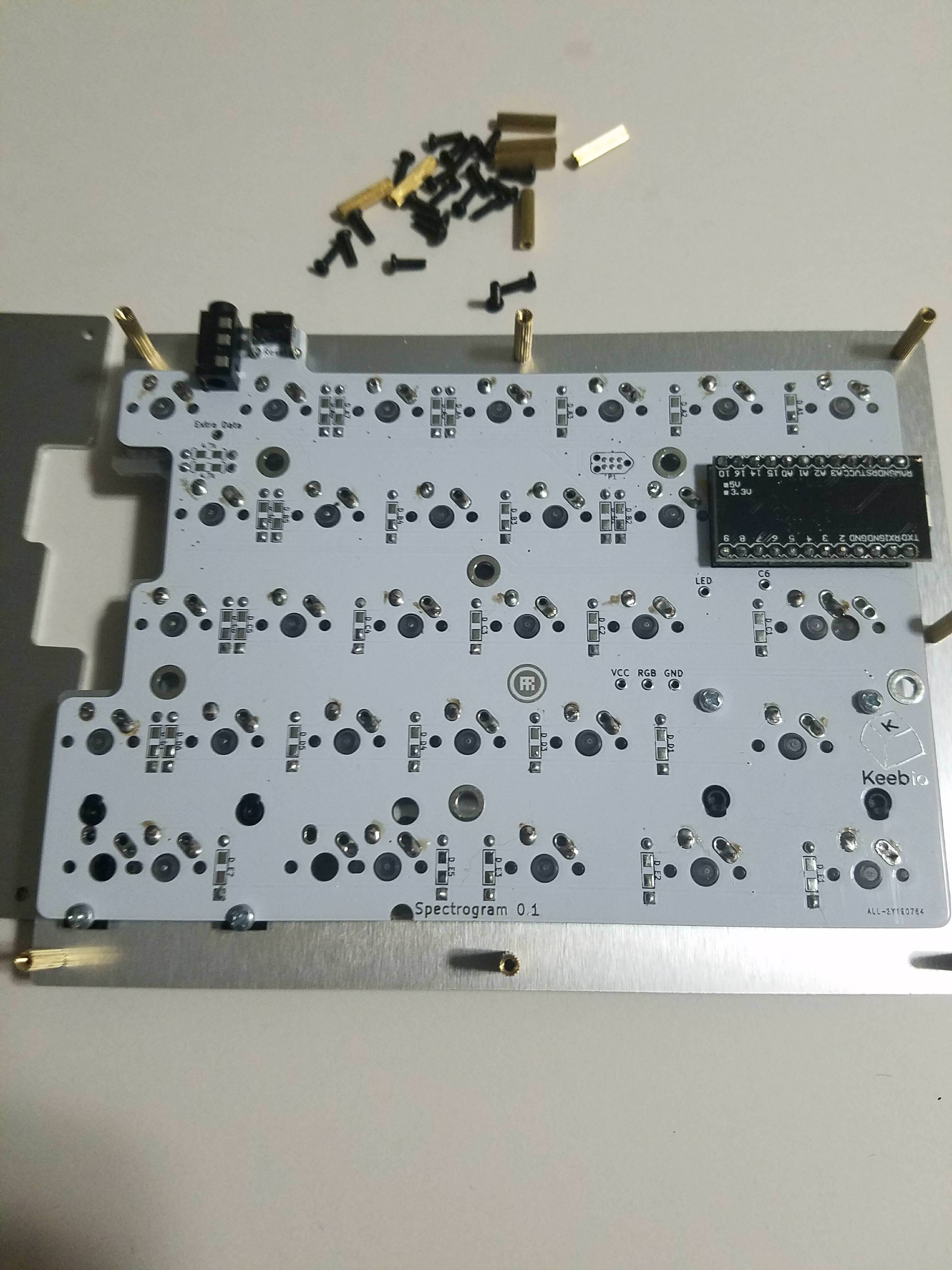 Assembled case with bottom plate and bumpons