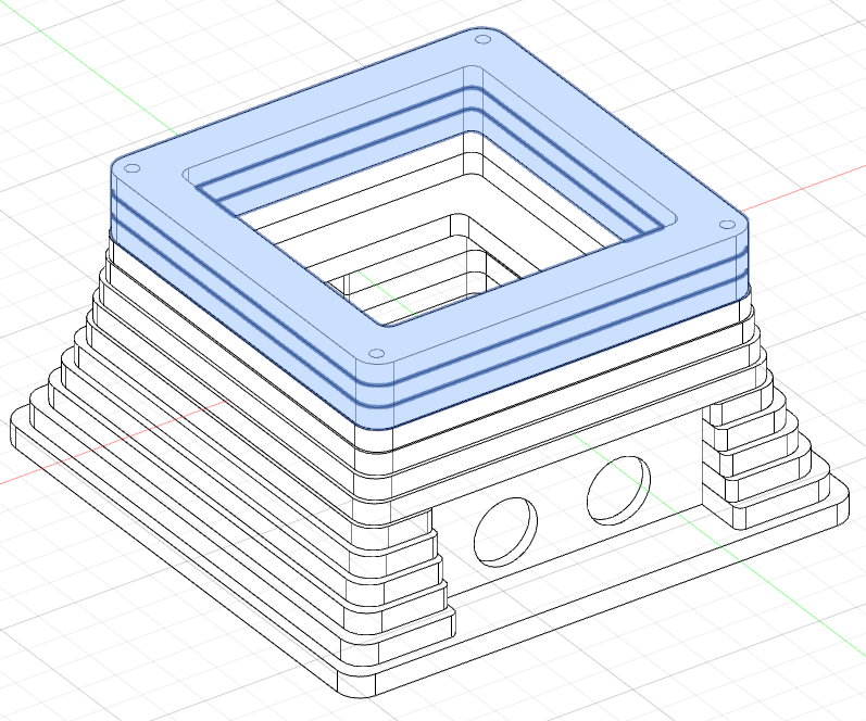 Three remaining top layers added
