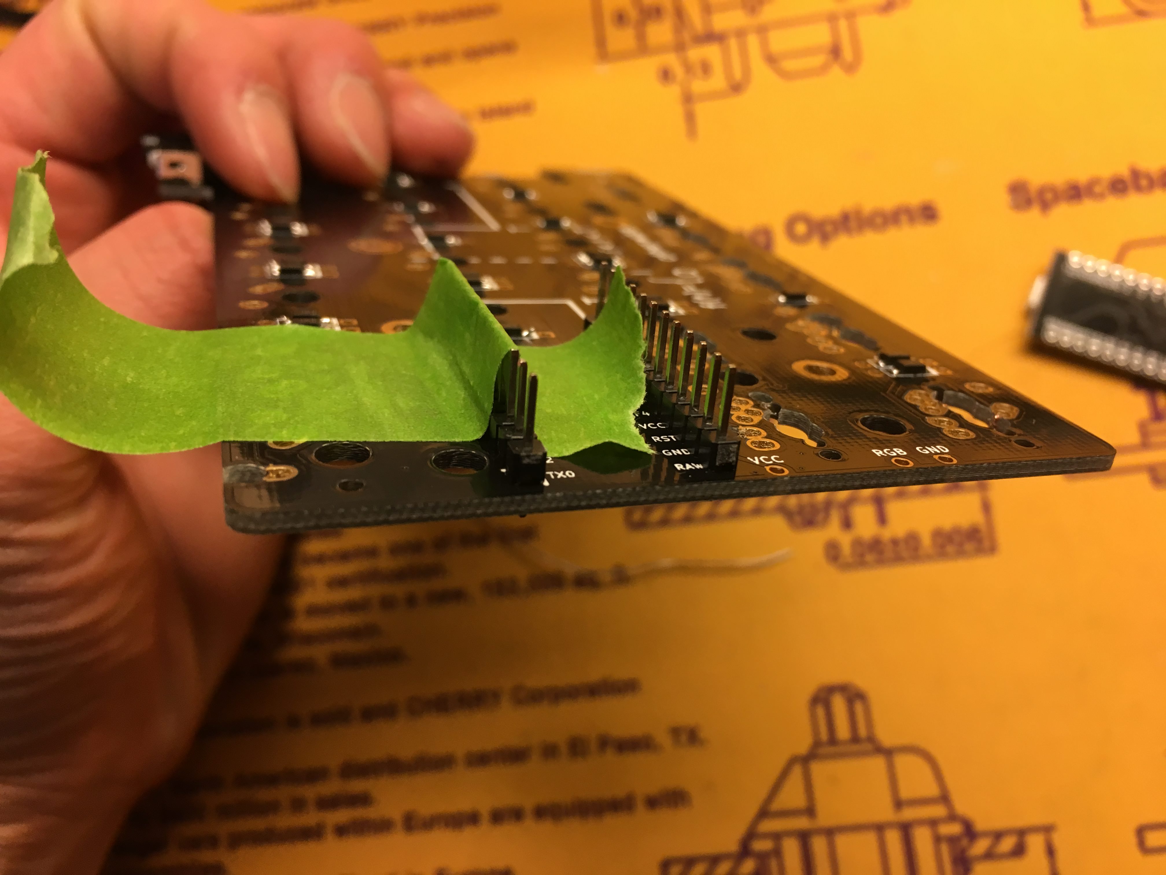 Second Row Header Pins Taped