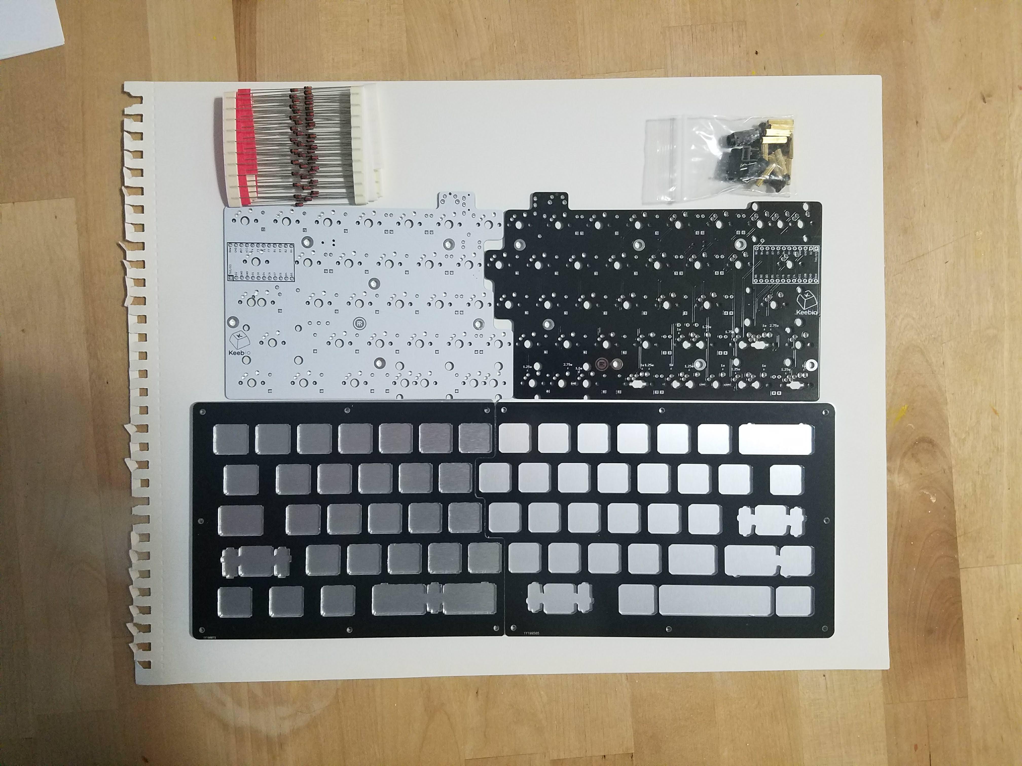 Quefrency Rev. 1 kit parts laid out